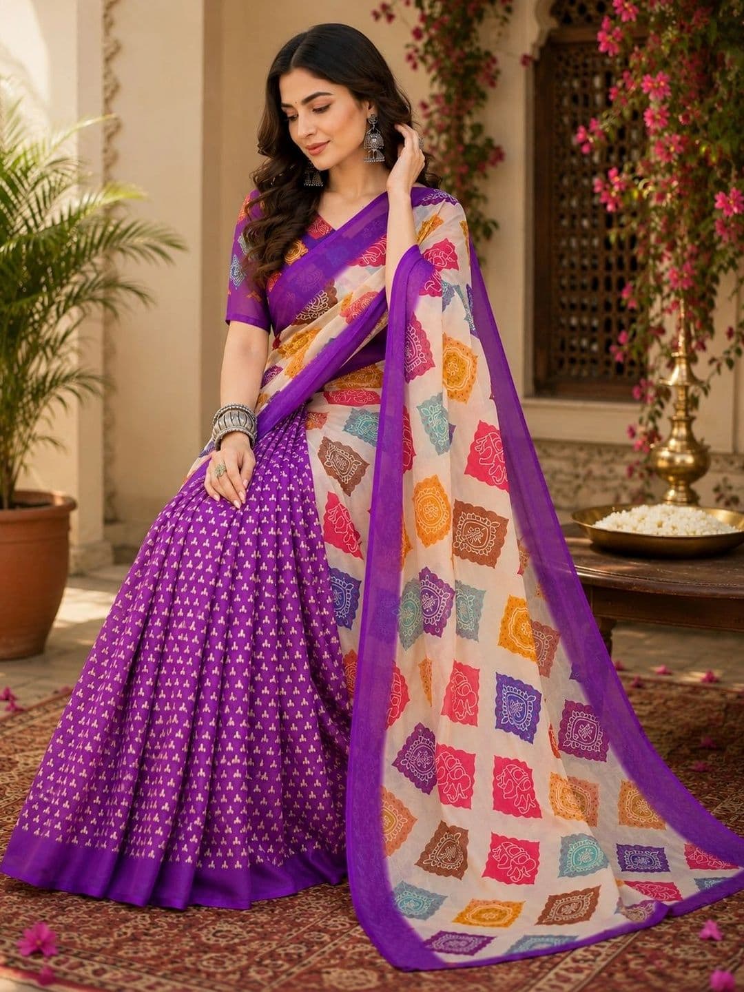 BORAD FASHION Designer Chanderi Saree thumbnail 2