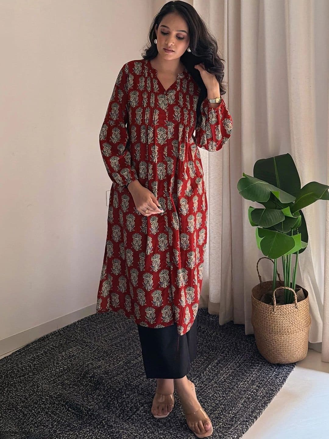 Janasya Women Ethnic Motifs Printed Indie Prints Kurta thumbnail 5