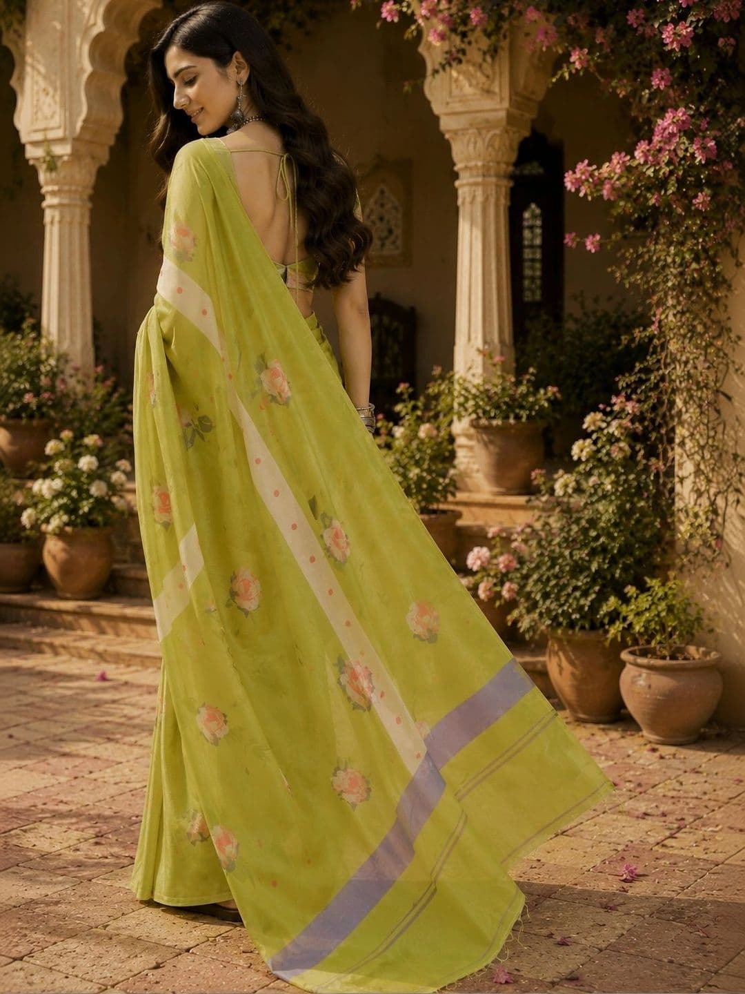 BORAD FASHION Women Fusion Chanderi Saree thumbnail 4