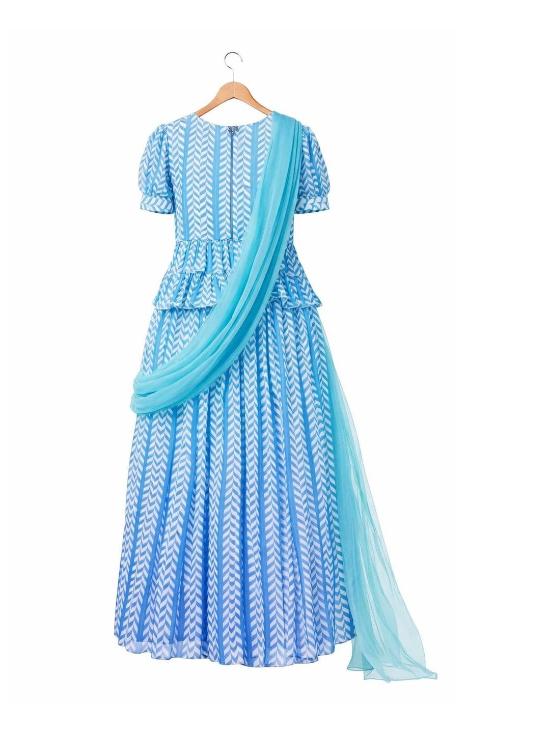 BAESD Girls Printed Beads and Stones Ready to Wear Lehenga & thumbnail 4