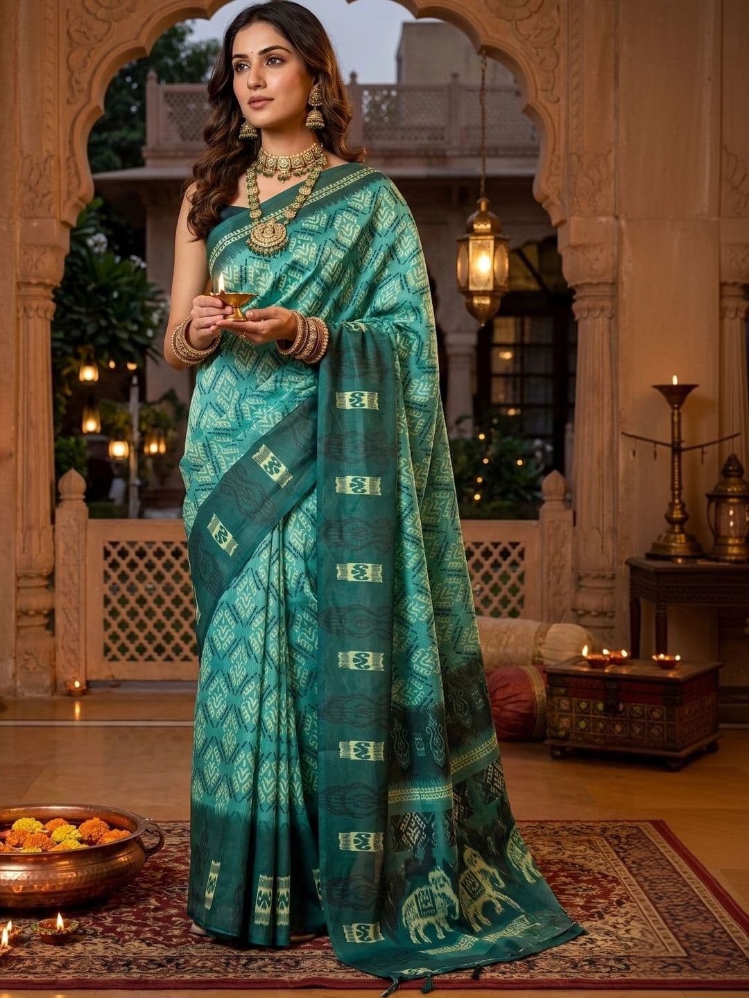 BORAD FASHION Designer Chanderi Saree - view 1