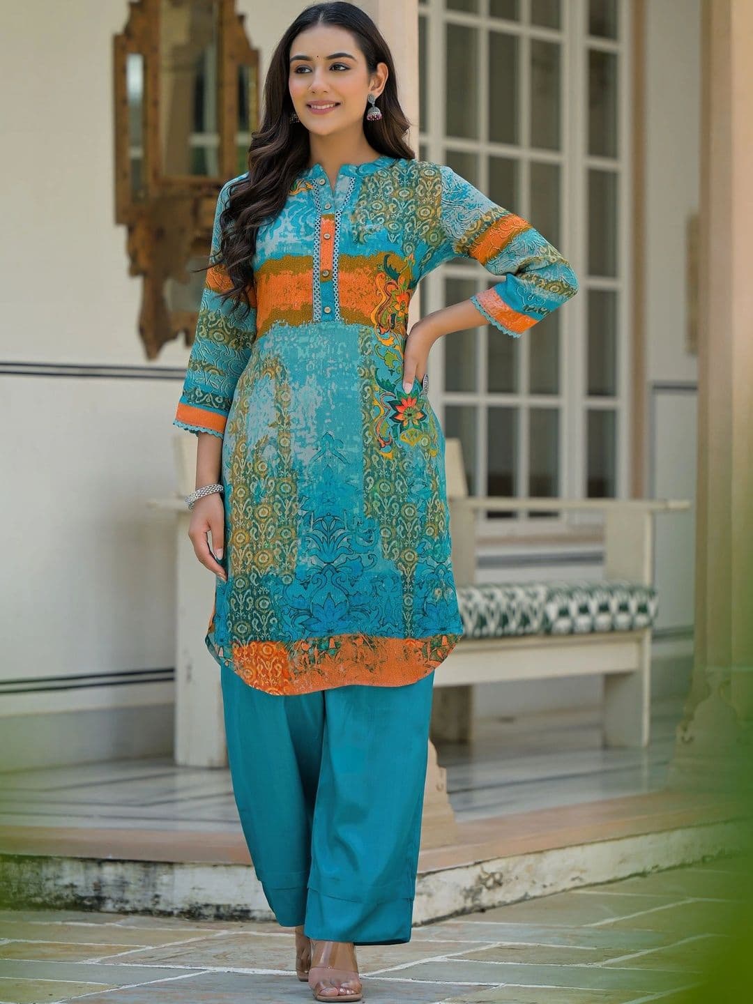 Stylet Women Ethnic Motifs Printed Regular Kurta with Palazzos & With Dupatta thumbnail 3