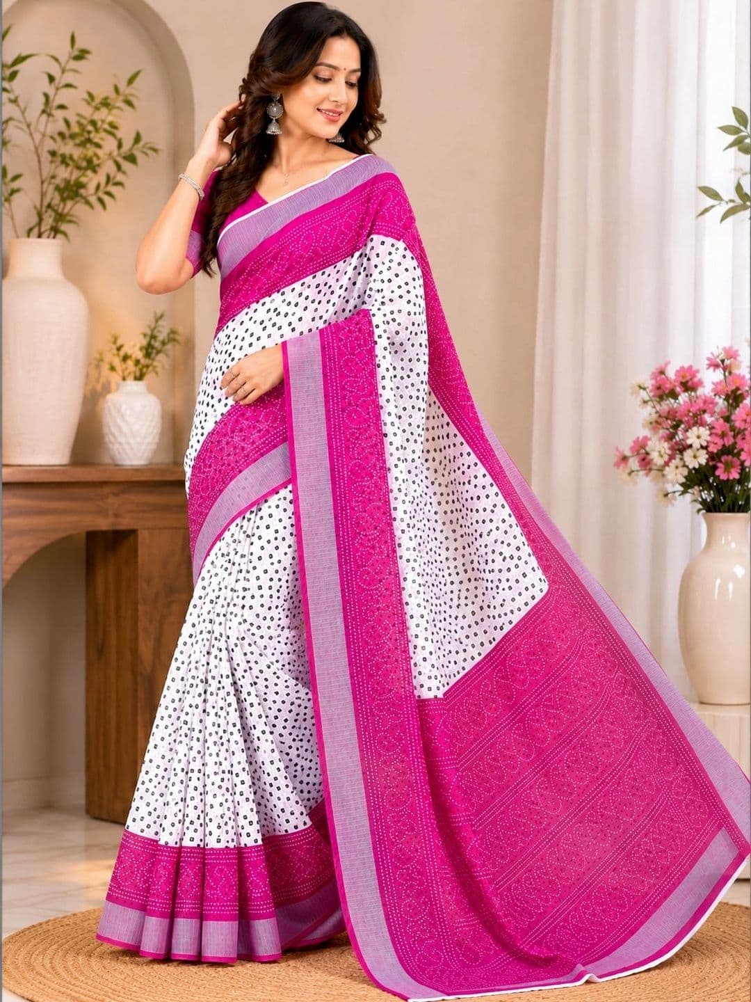BORAD FASHION Women Designer Chanderi Saree thumbnail 3