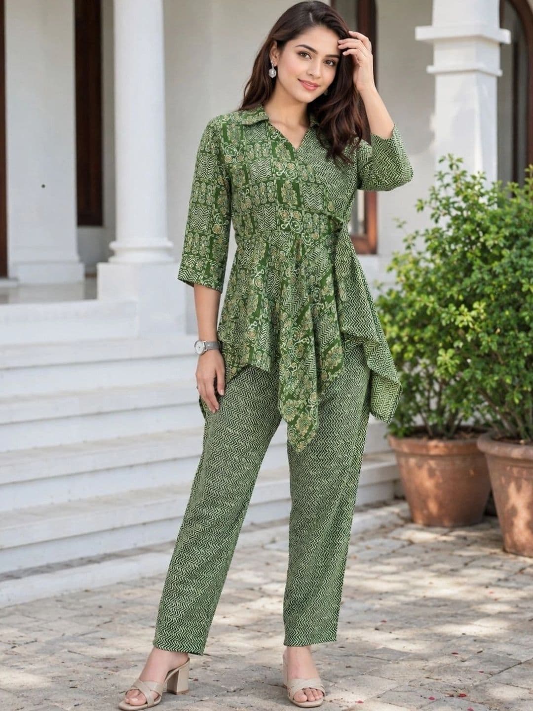 PEACH PIPER Women Printed Top with Trousers thumbnail 3