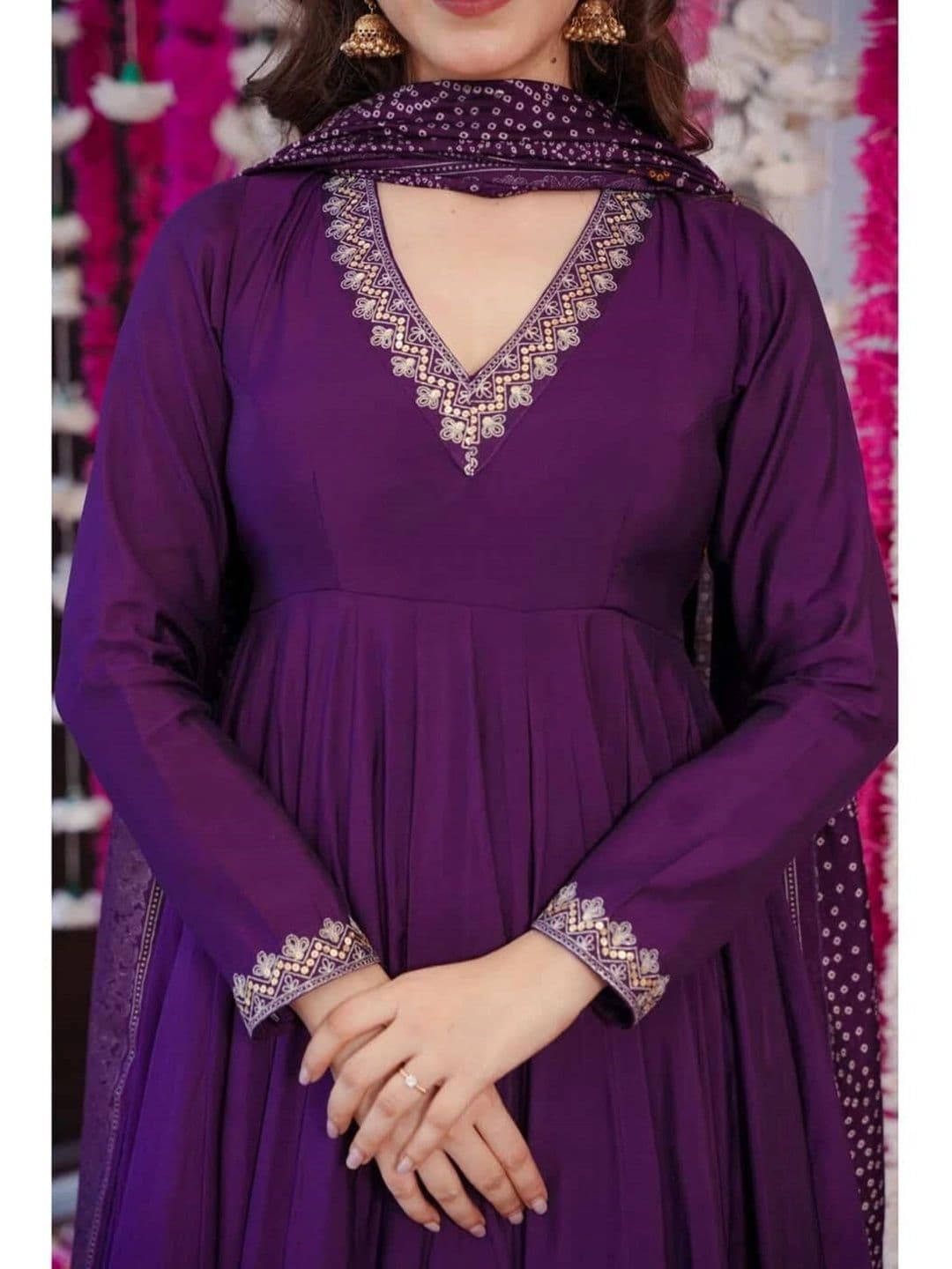 Anouk Women Ethnic Motifs Regular Thread Work Kurta with Palazzos & With Dupatta thumbnail 4