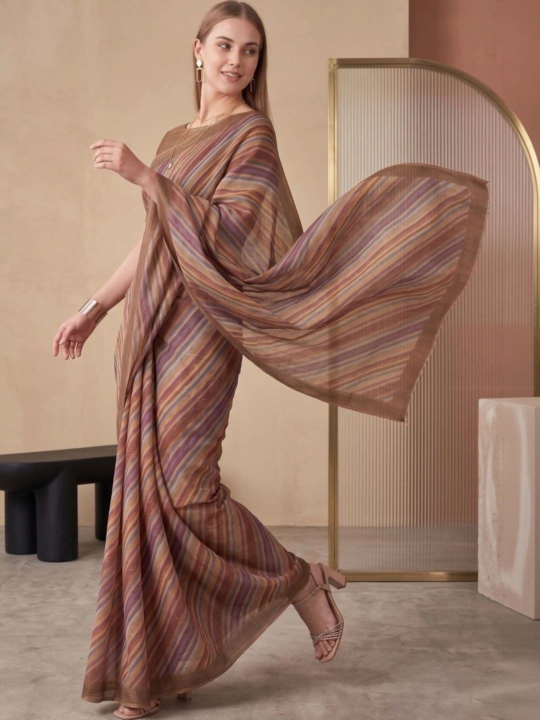BORAD FASHION Designer Chanderi Saree thumbnail 2
