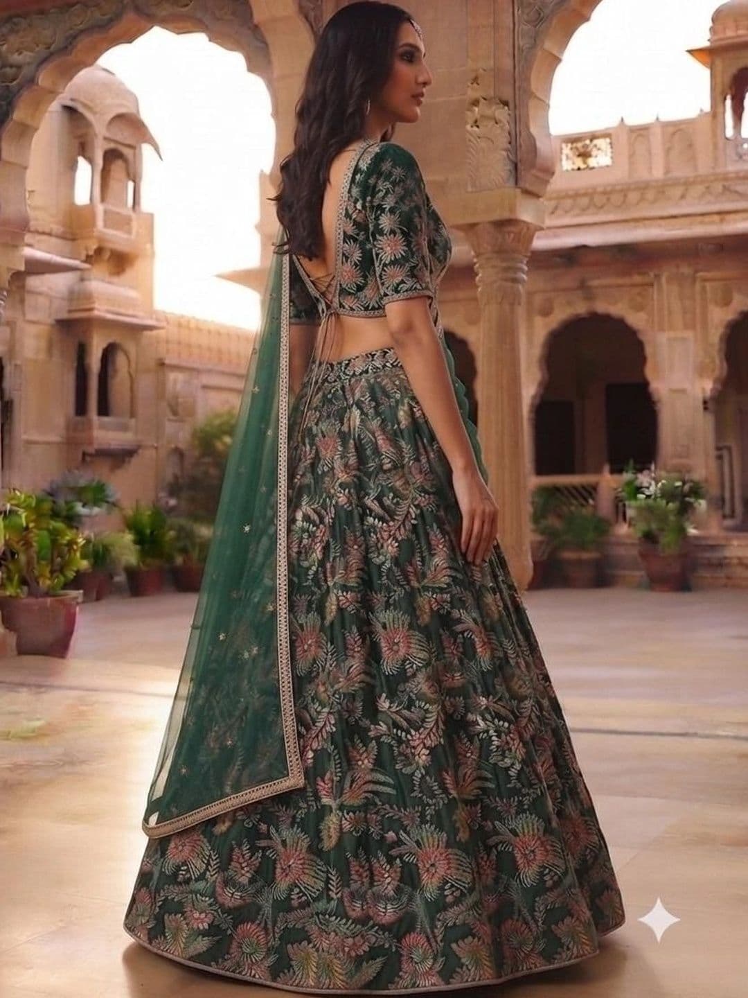 Indi Kal Embroidered Sequinned Ready to Wear Lehenga & Blouse With Dupatta thumbnail 5