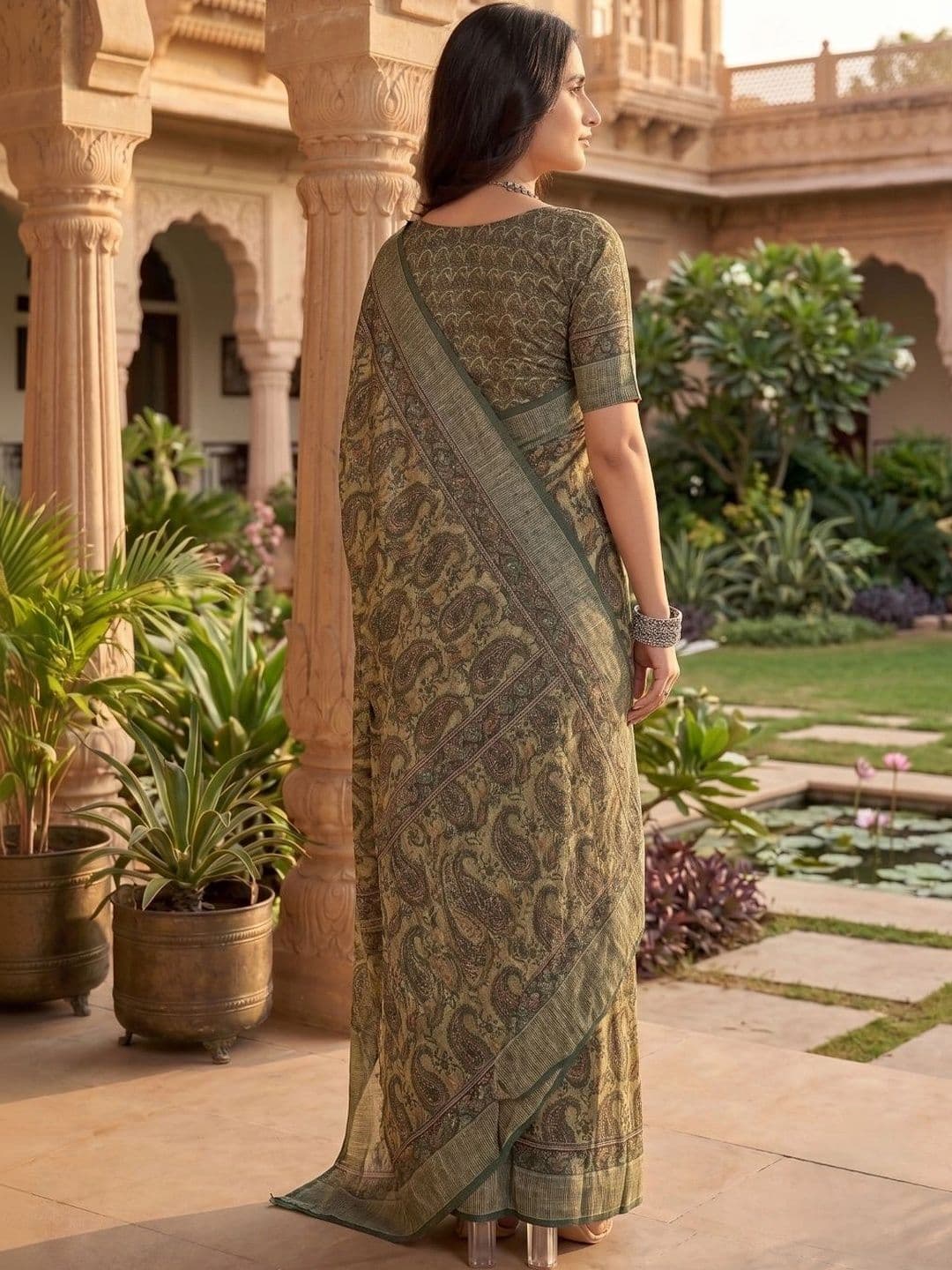 BORAD FASHION Paisley Designer Chanderi Saree thumbnail 2