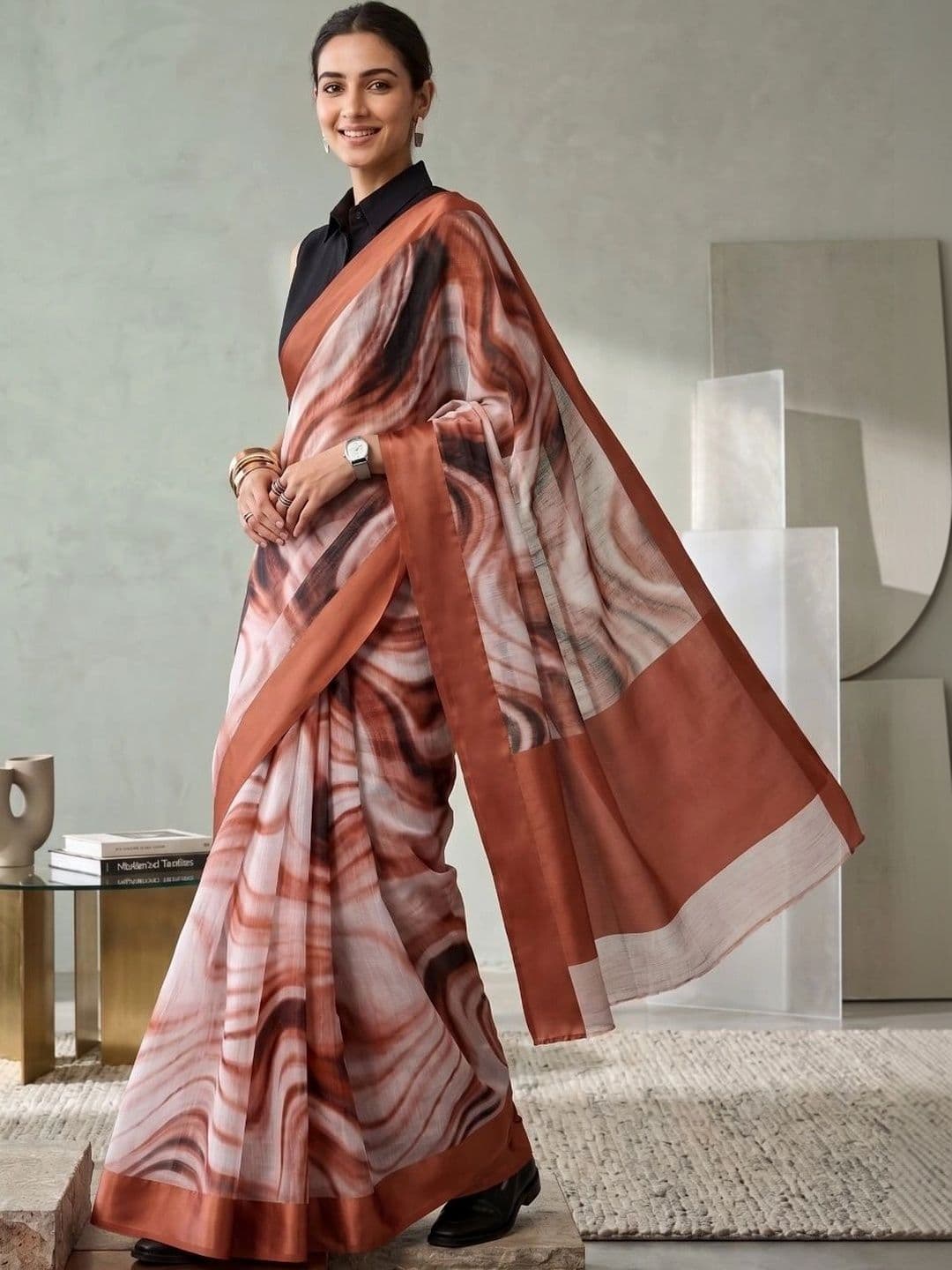 BORAD FASHION Designer Chanderi Saree - view 1