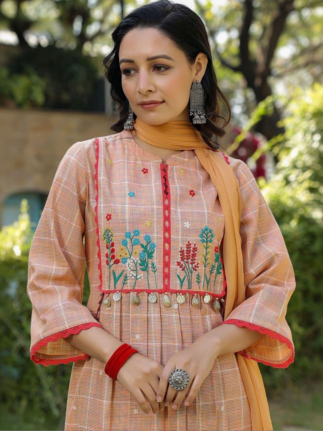 Stylet Women Work Pure Cotton Kurta with Trousers & With Dupatta thumbnail 7