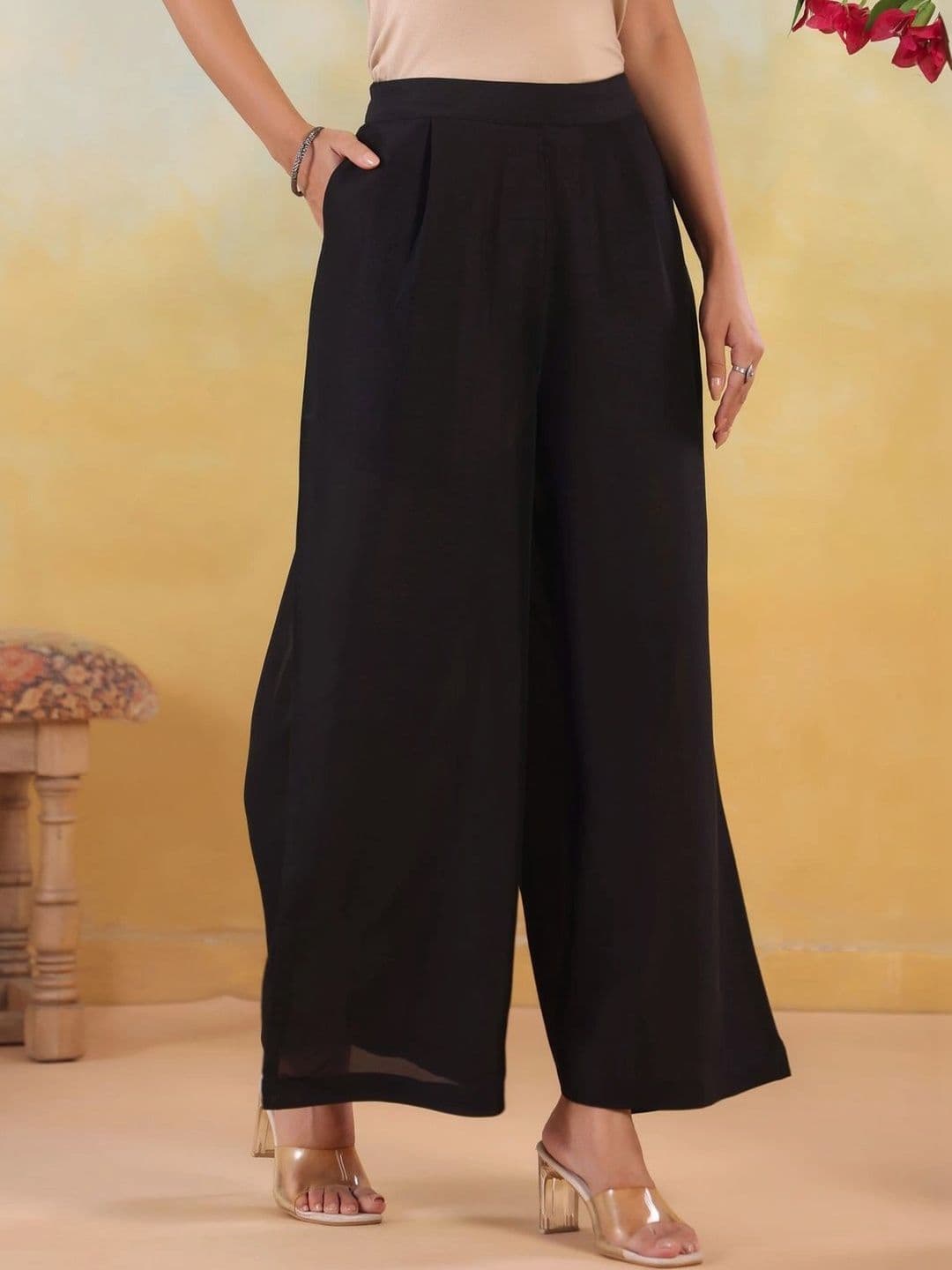 JAIPUR KURTI LUXE Women Knitted Ethnic Palazzos - view 1