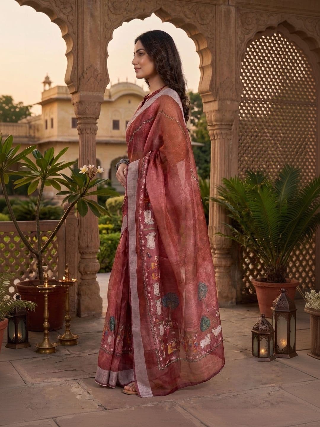 BORAD FASHION Warli Designer Chanderi Saree thumbnail 4