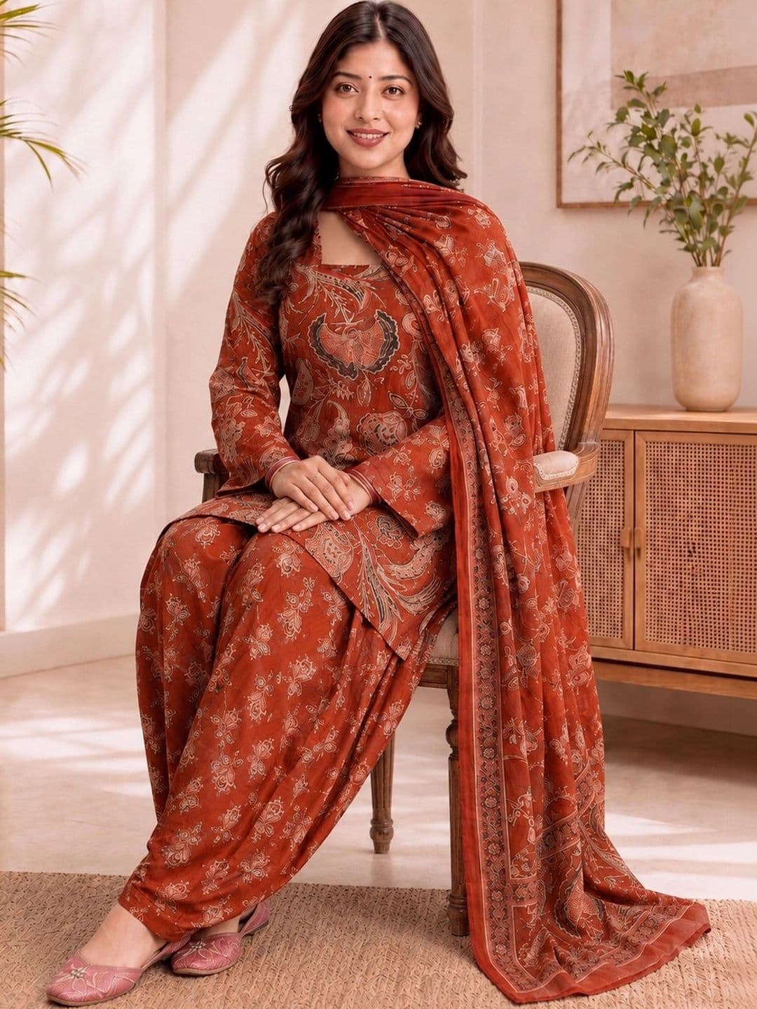 SZN Women Ethnic Motifs Printed Regular Kurta with Patiala & Dupatta thumbnail 6