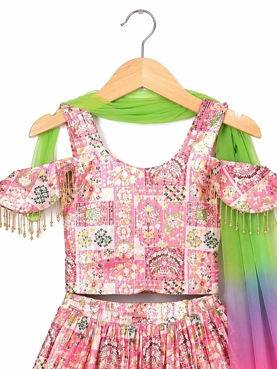 BAESD Girls Printed Ready to Wear Lehenga & thumbnail 2