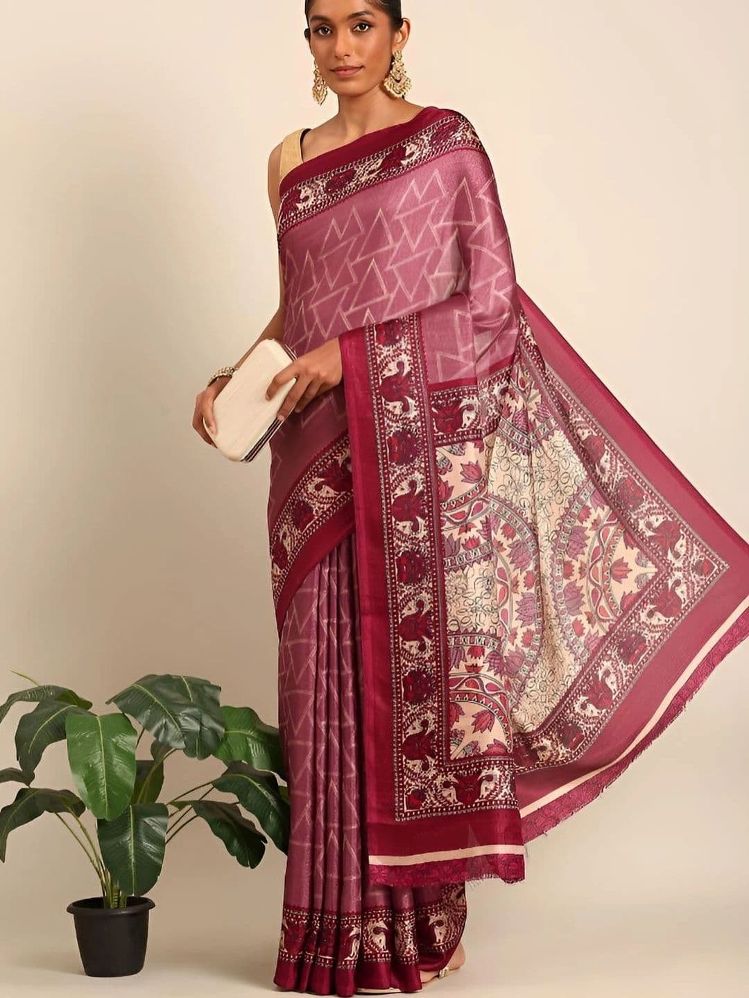 Taashi Kalamkari Tussar Saree thumbnail 6