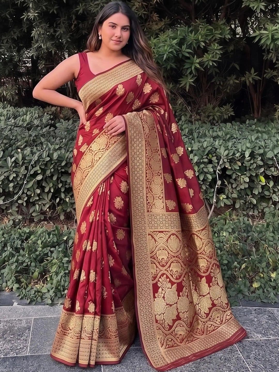 Leafsy Zari Art Silk Banarasi Saree - view 1