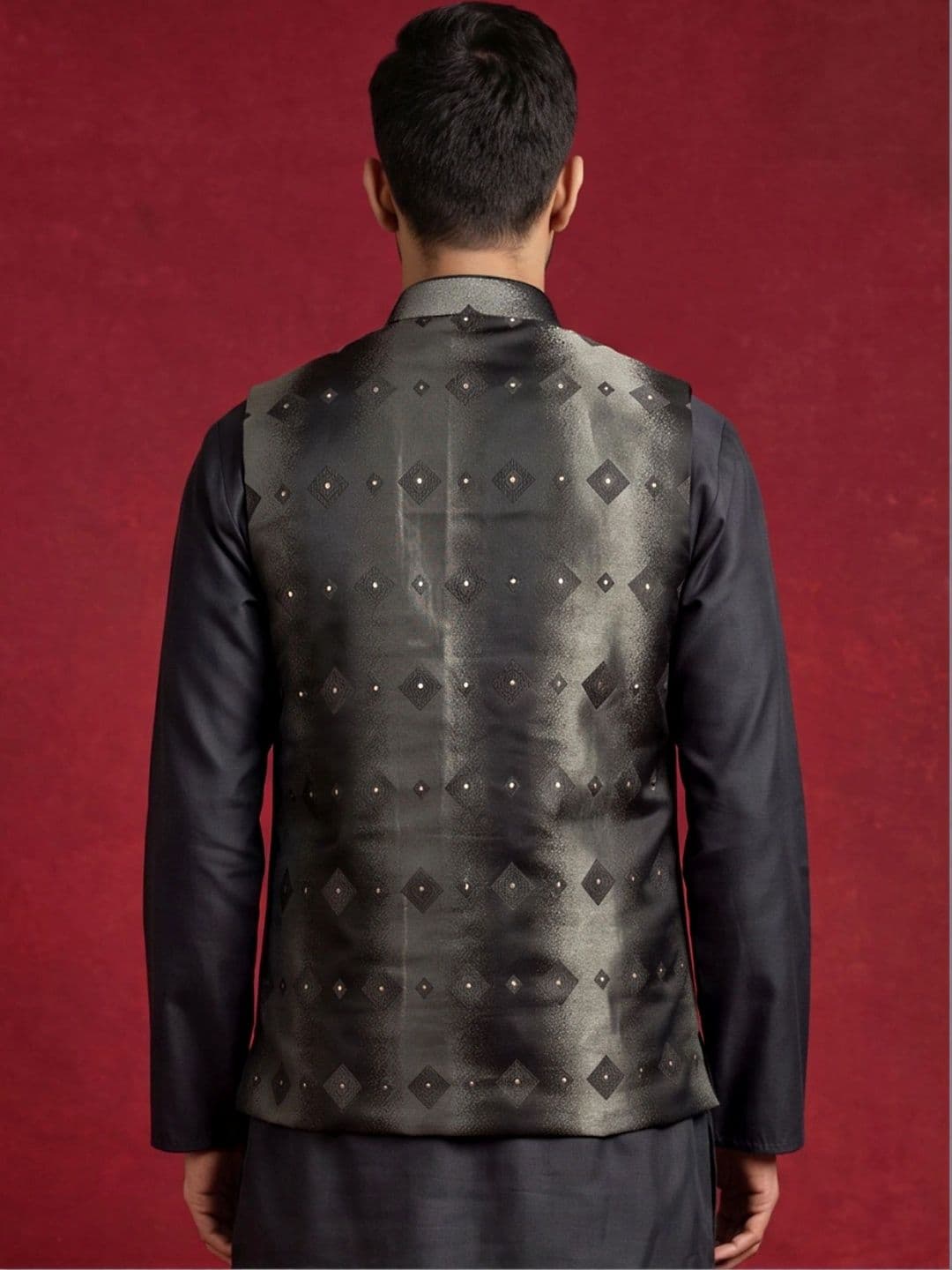 Jompers Woven Design Woven Nehru Jackets thumbnail 3