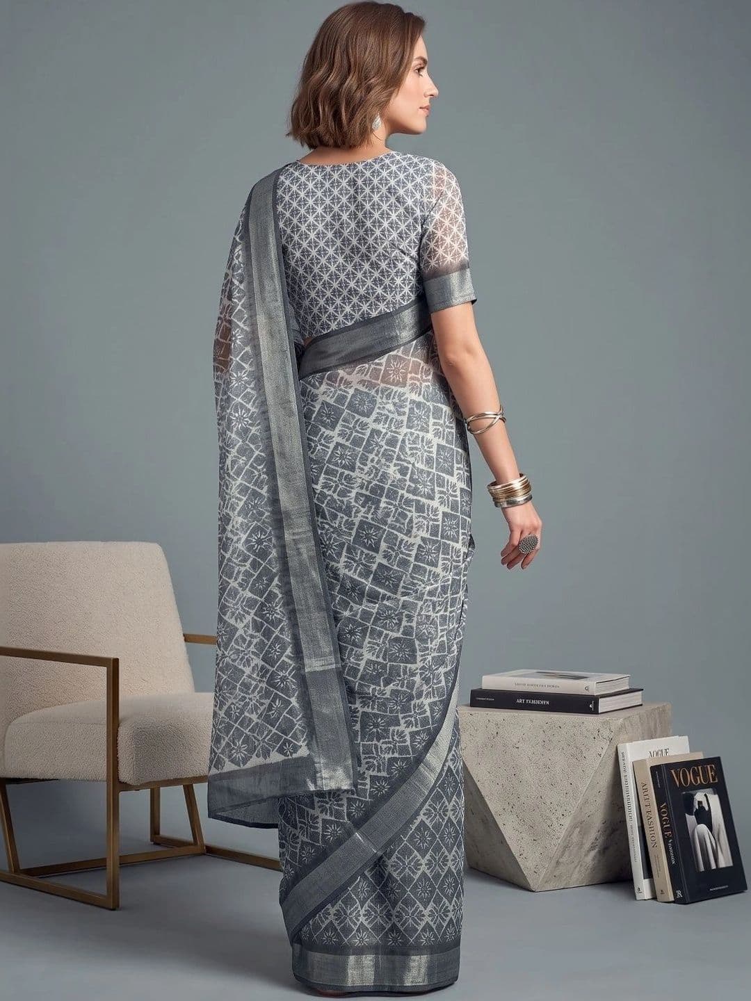 BORAD FASHION Designer Chanderi Saree thumbnail 2