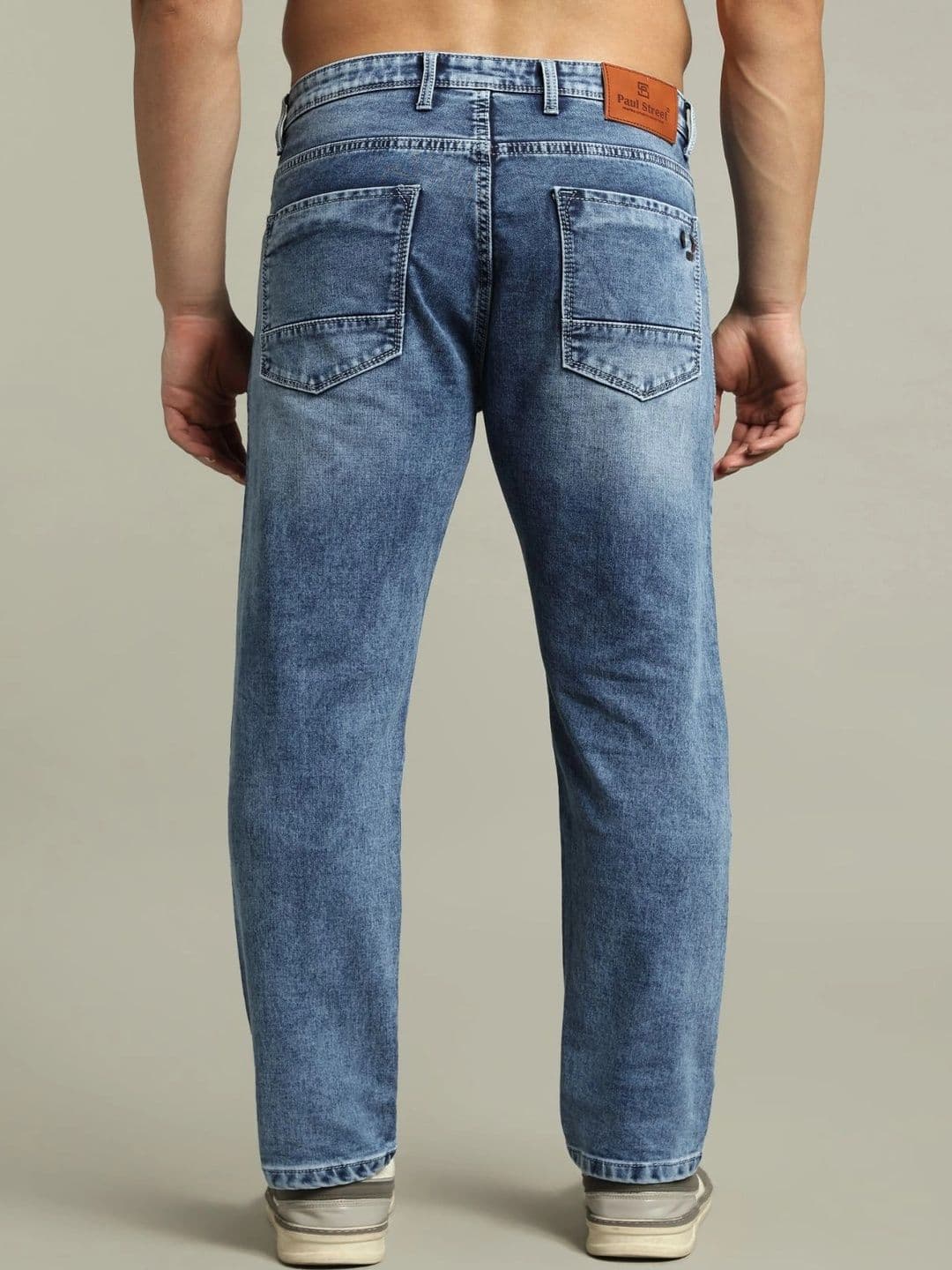 PAUL STREET Men Comfort Relaxed Fit Mid-Rise Light Fade Stretchable Jeans thumbnail 7