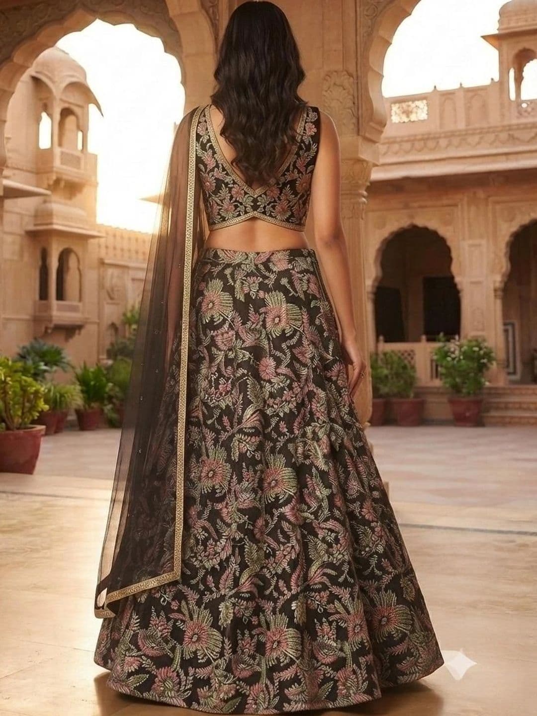 Indi Kal Embroidered Sequinned Ready to Wear Lehenga & Blouse With Dupatta thumbnail 2
