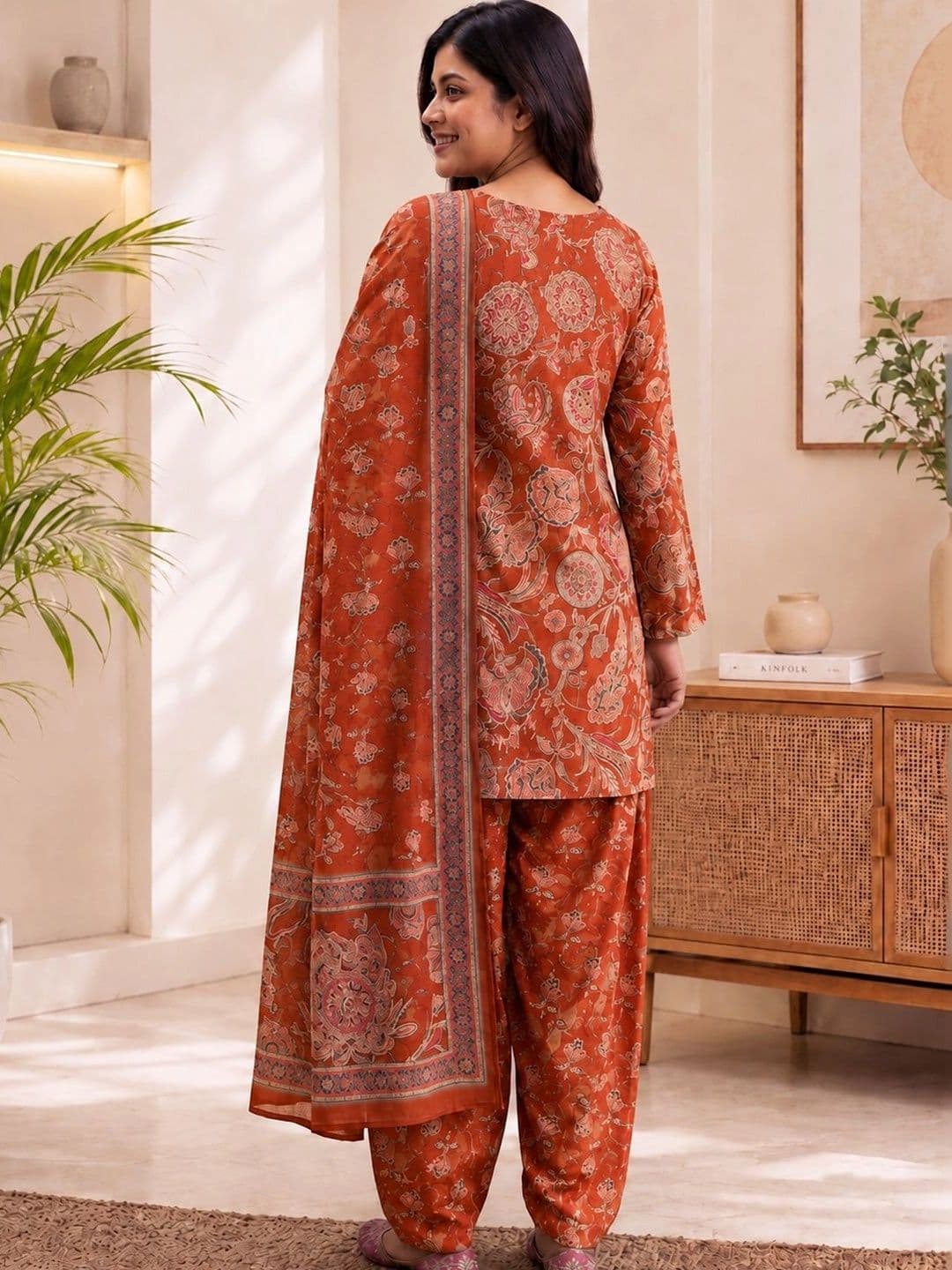 SZN Women Ethnic Motifs Printed Regular Kurta with Patiala & Dupatta thumbnail 5