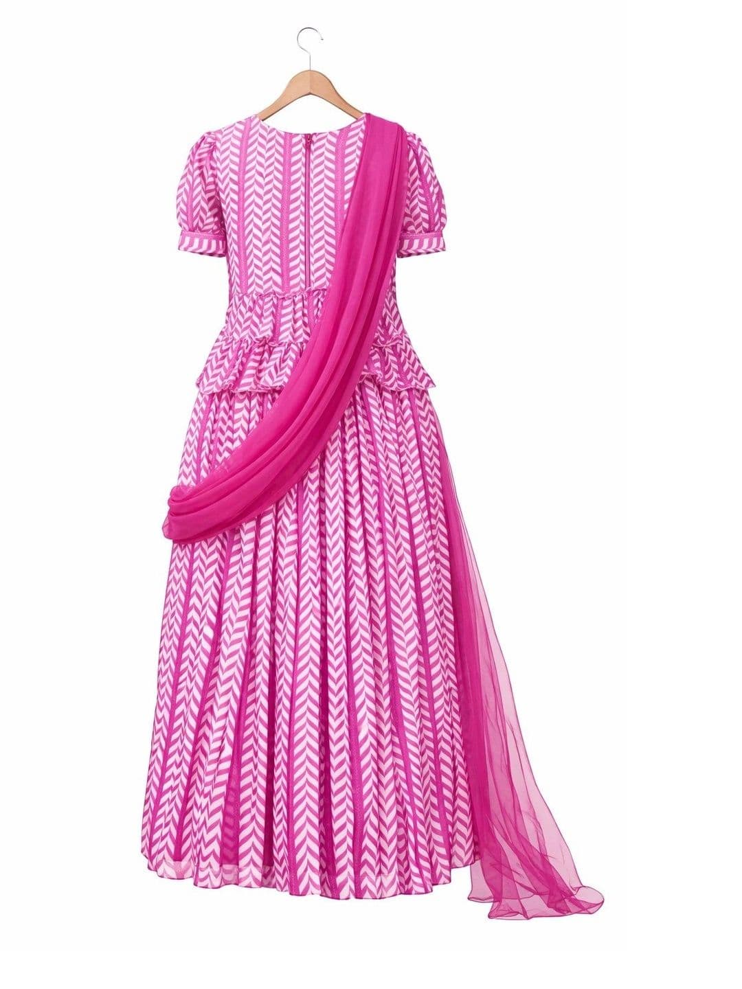 BAESD Girls Printed Beads and Stones Ready to Wear Lehenga & thumbnail 3