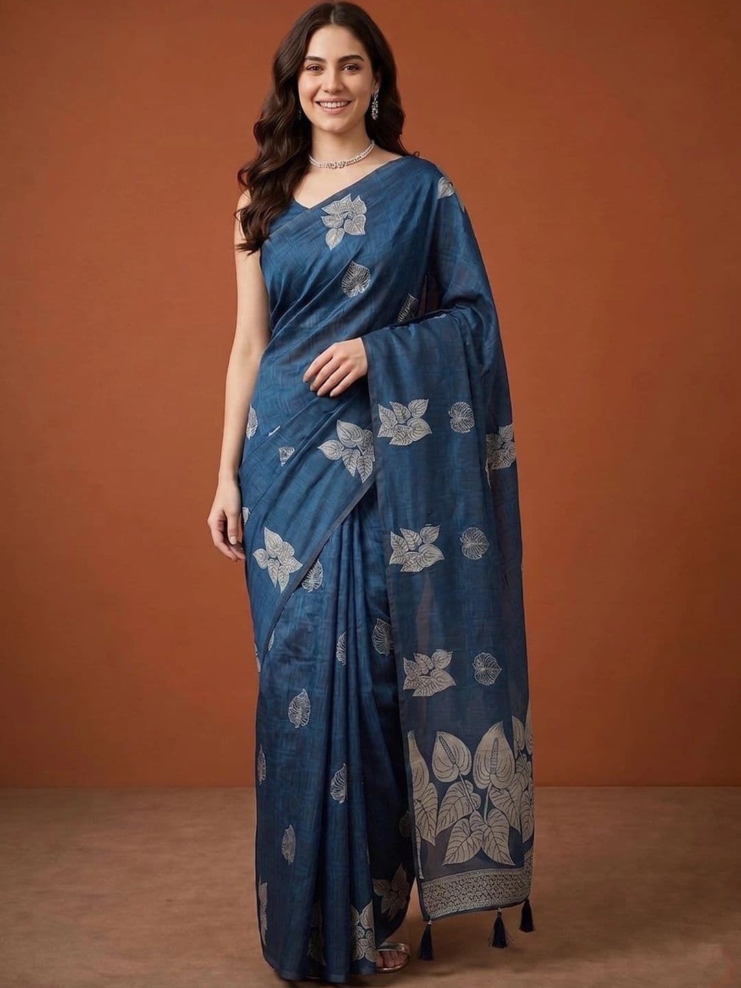 Suha Floral Silk Cotton Saree - view 1
