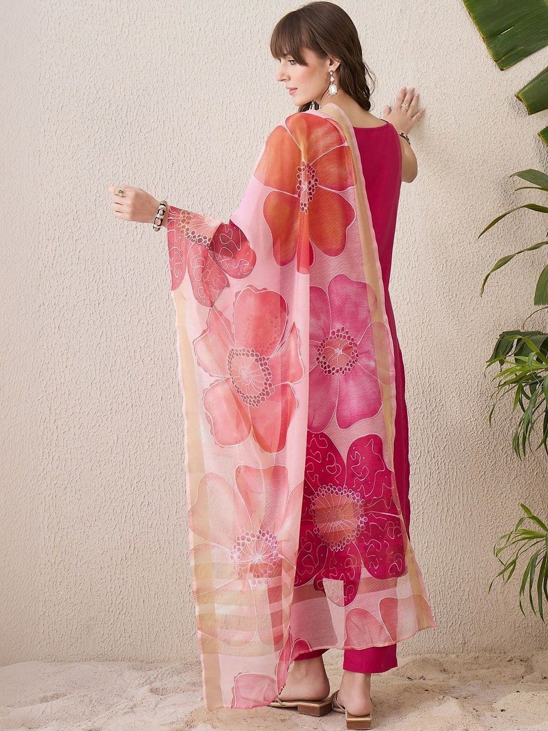 Anouk Women Floral Regular Kurta with Trousers & With Dupatta thumbnail 3