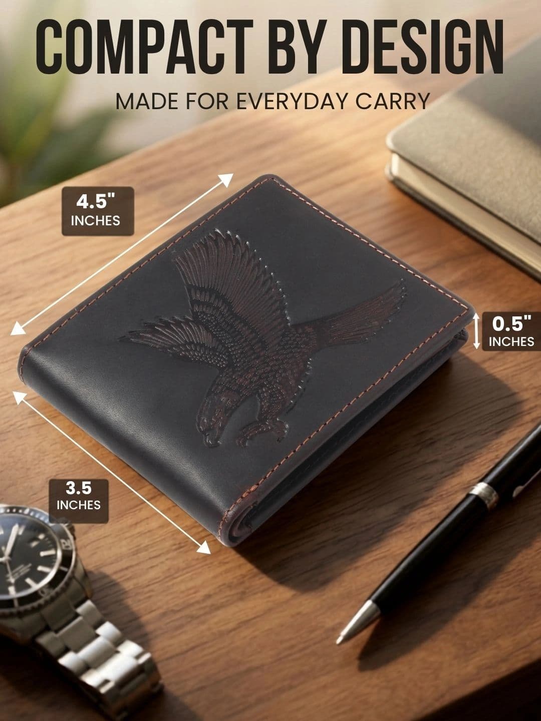 OAKLYN Men Printed Leather Two Fold Wallet thumbnail 2