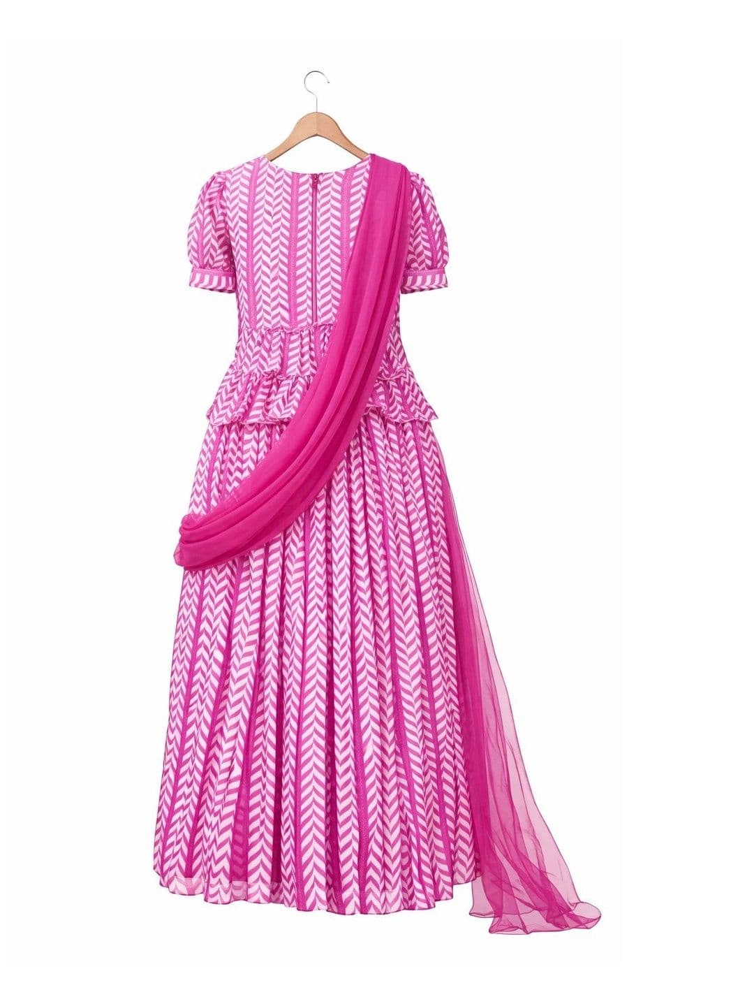 BAESD Girls Printed Beads and Stones Ready to Wear Lehenga & thumbnail 4