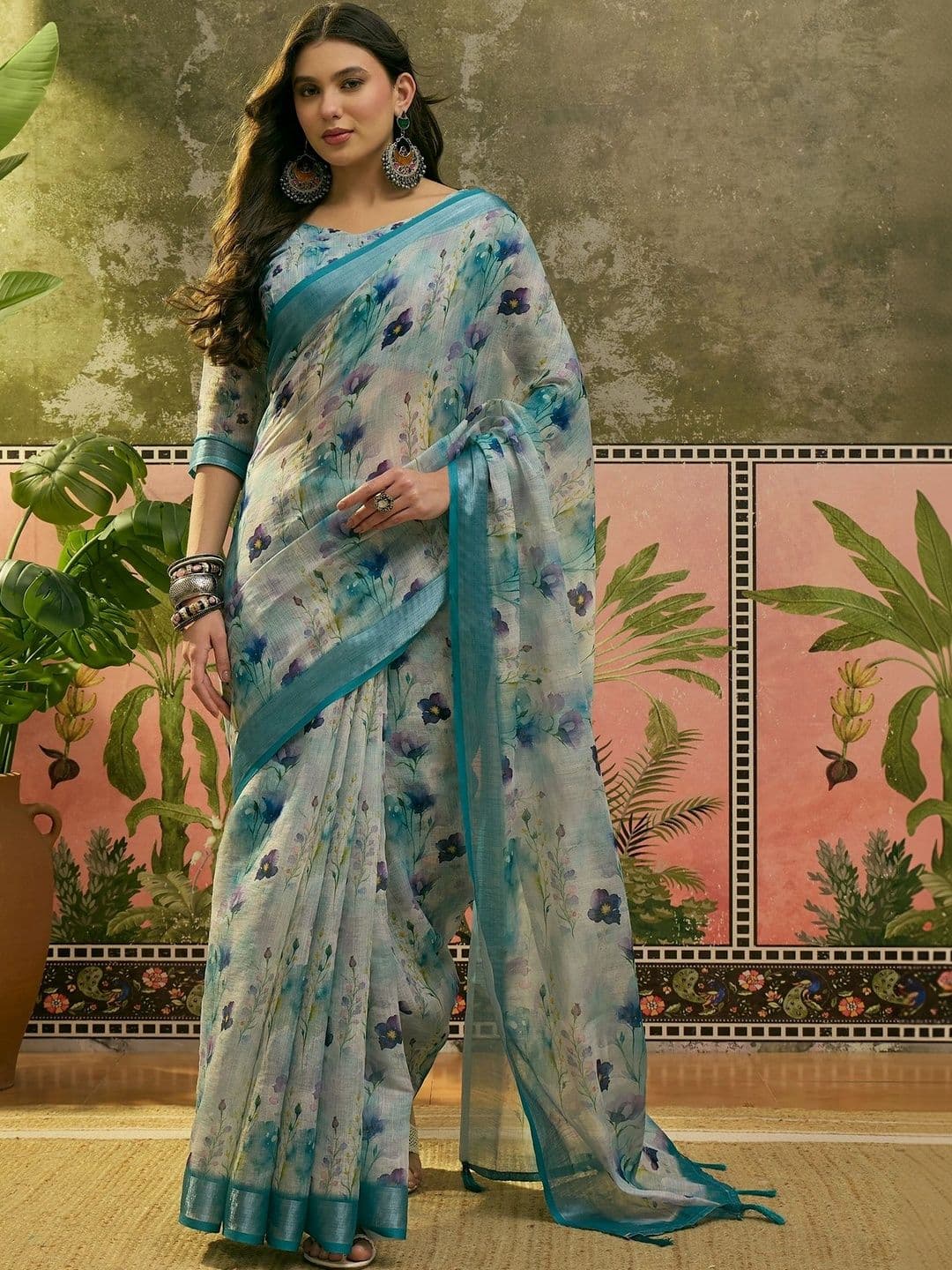 Suha Floral Saree - view 1