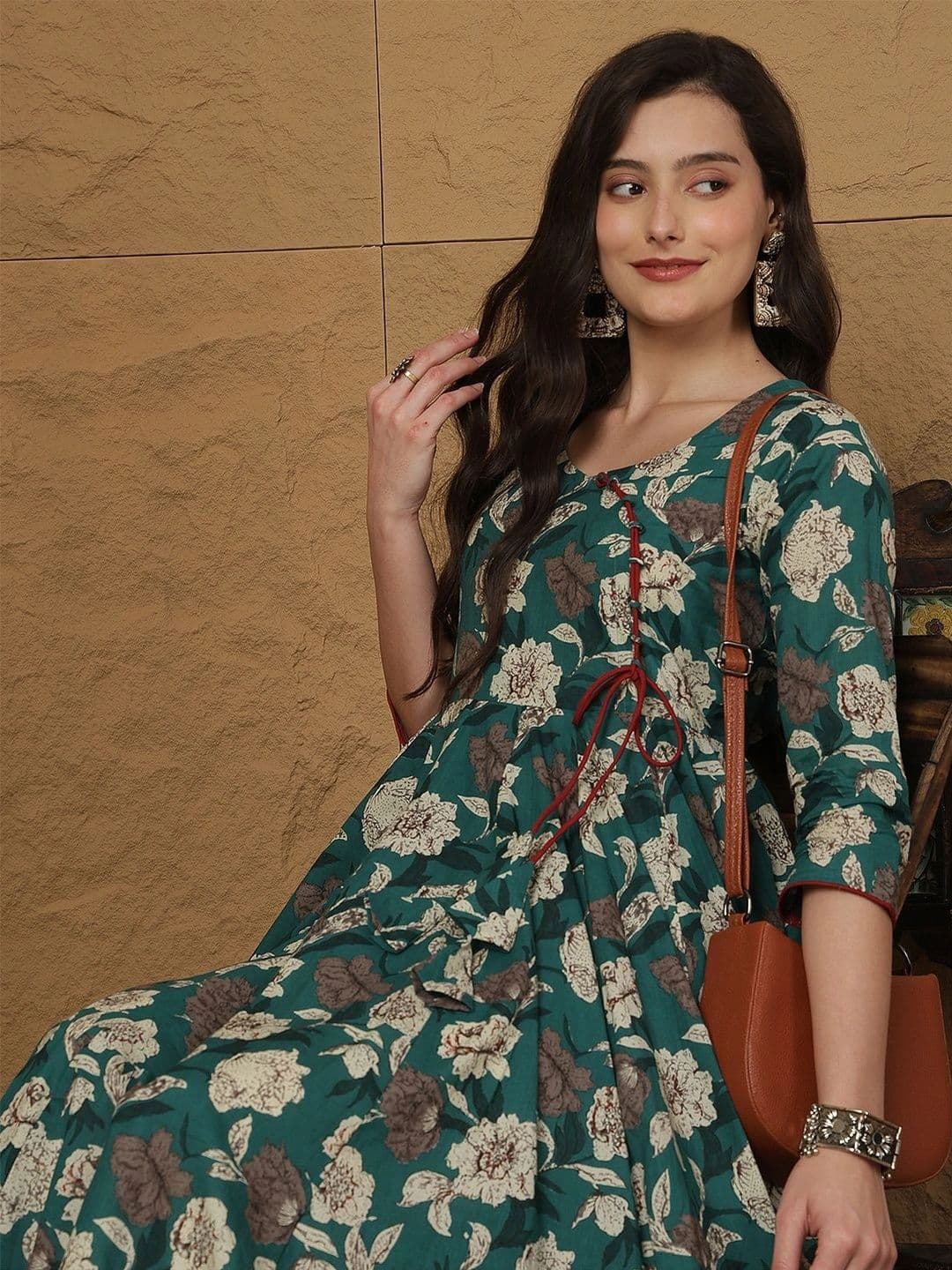 Sangria Women Floral Printed Floral Anarkali Kurta thumbnail 6