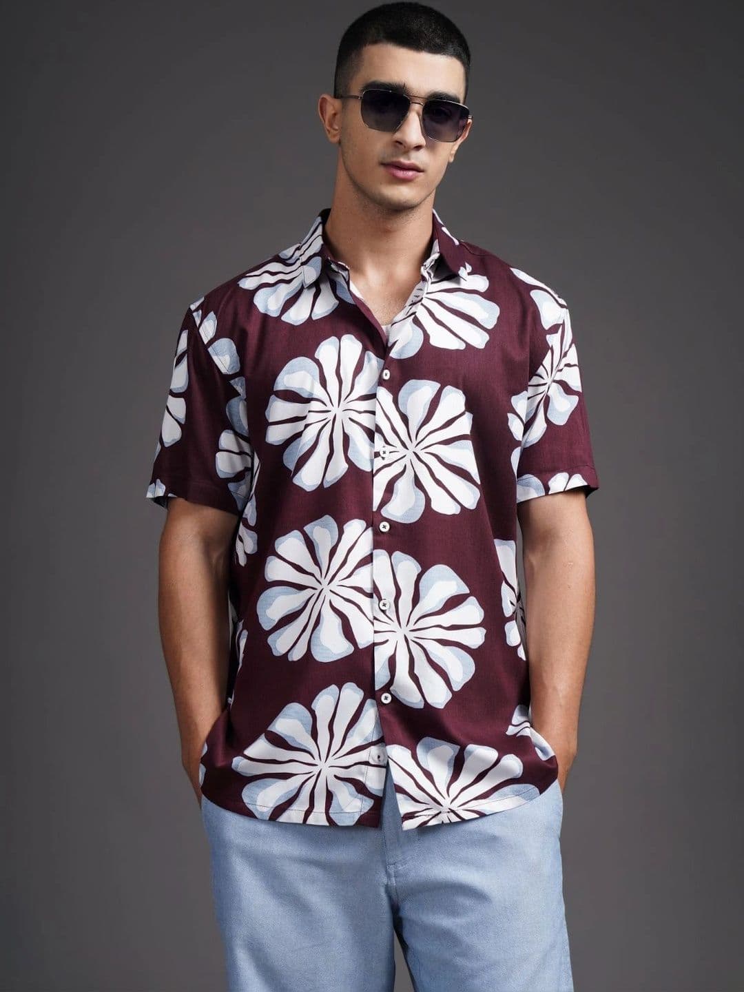 PAUL STREET Men Relaxed Floral Printed Casual Shirt thumbnail 6