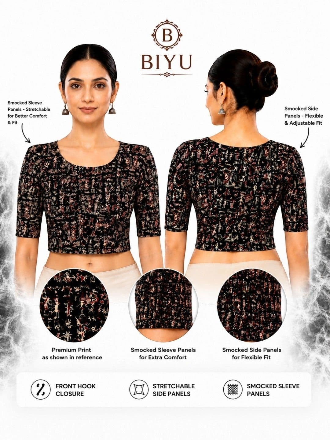 Biyu Cotton Printed Saree Blouse thumbnail 5