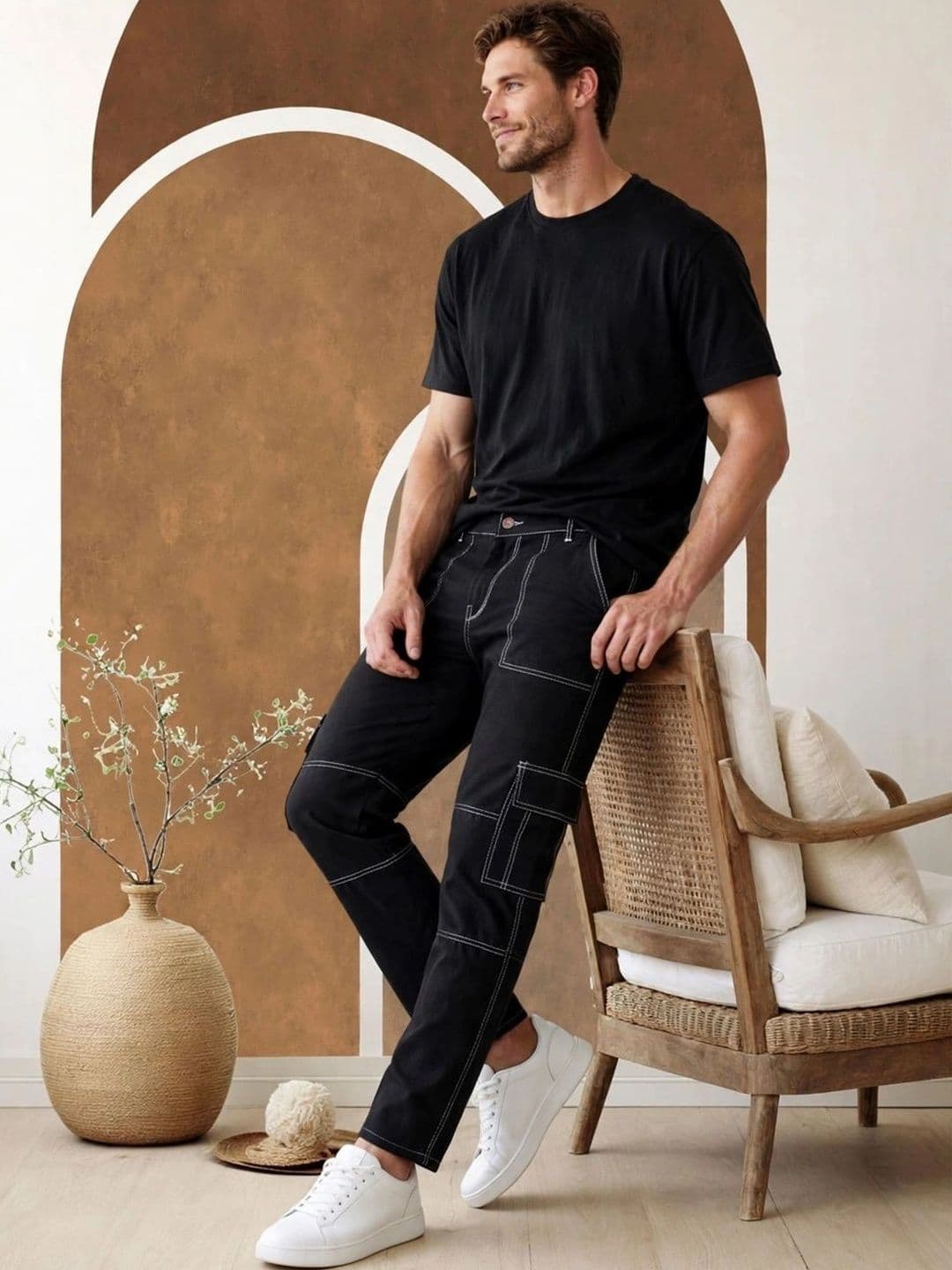 FLARING Men Classic Regular Fit Mid-Rise Stretchable Jeans thumbnail 2