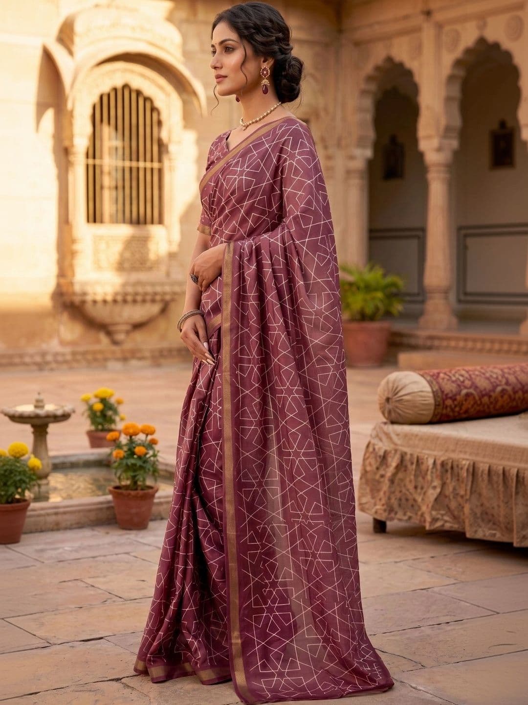 BORAD FASHION Designer Chanderi Saree thumbnail 2