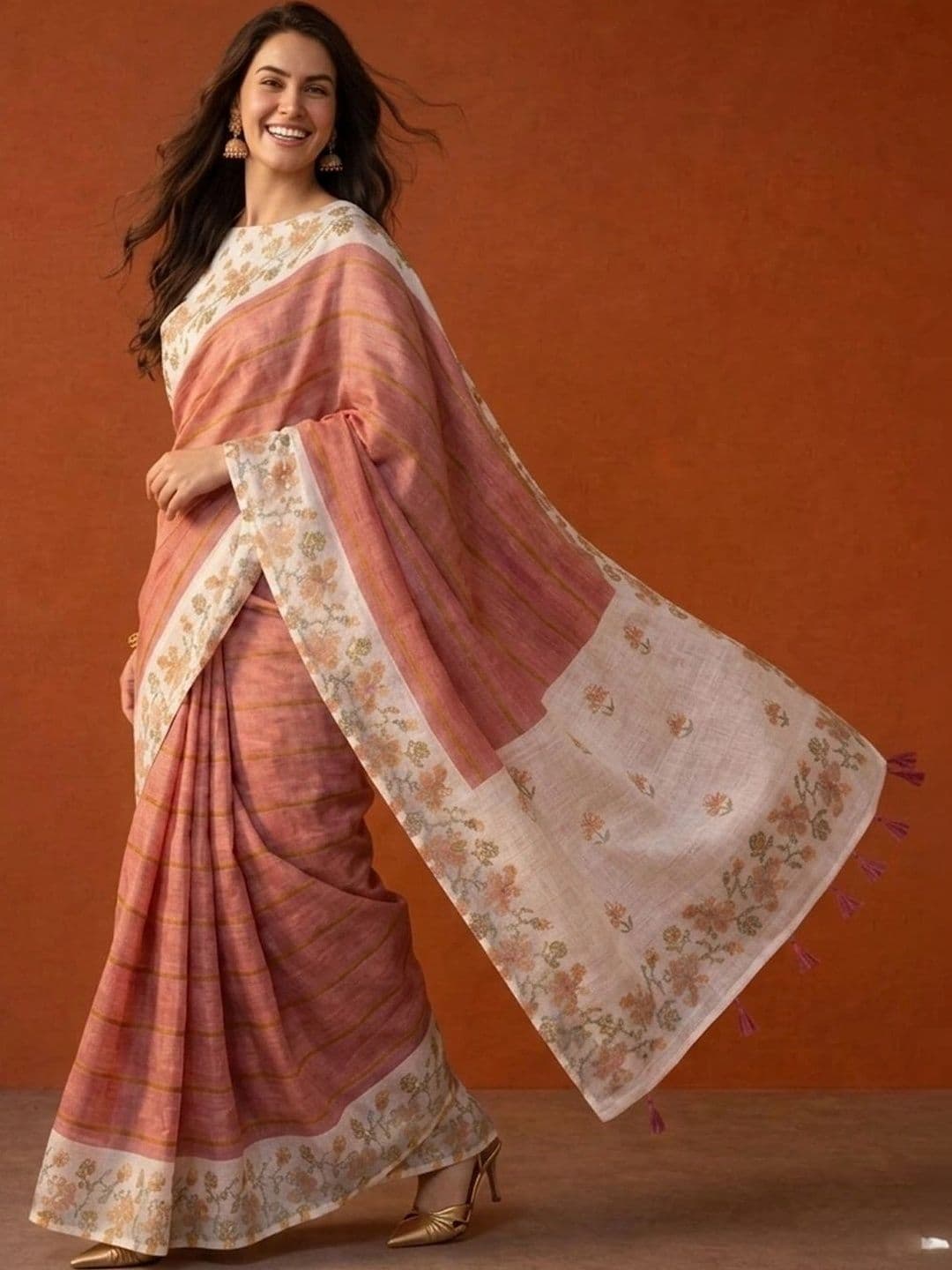 Suha Floral Silk Blend Saree thumbnail 6
