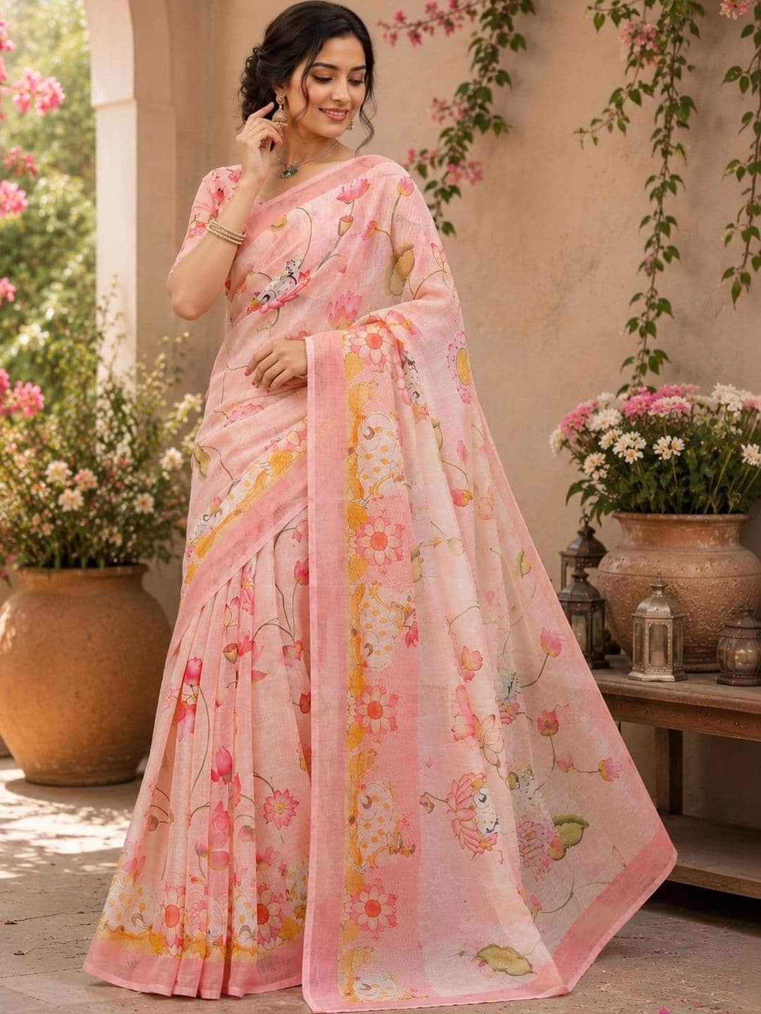 BORAD FASHION Designer Chanderi Saree thumbnail 2