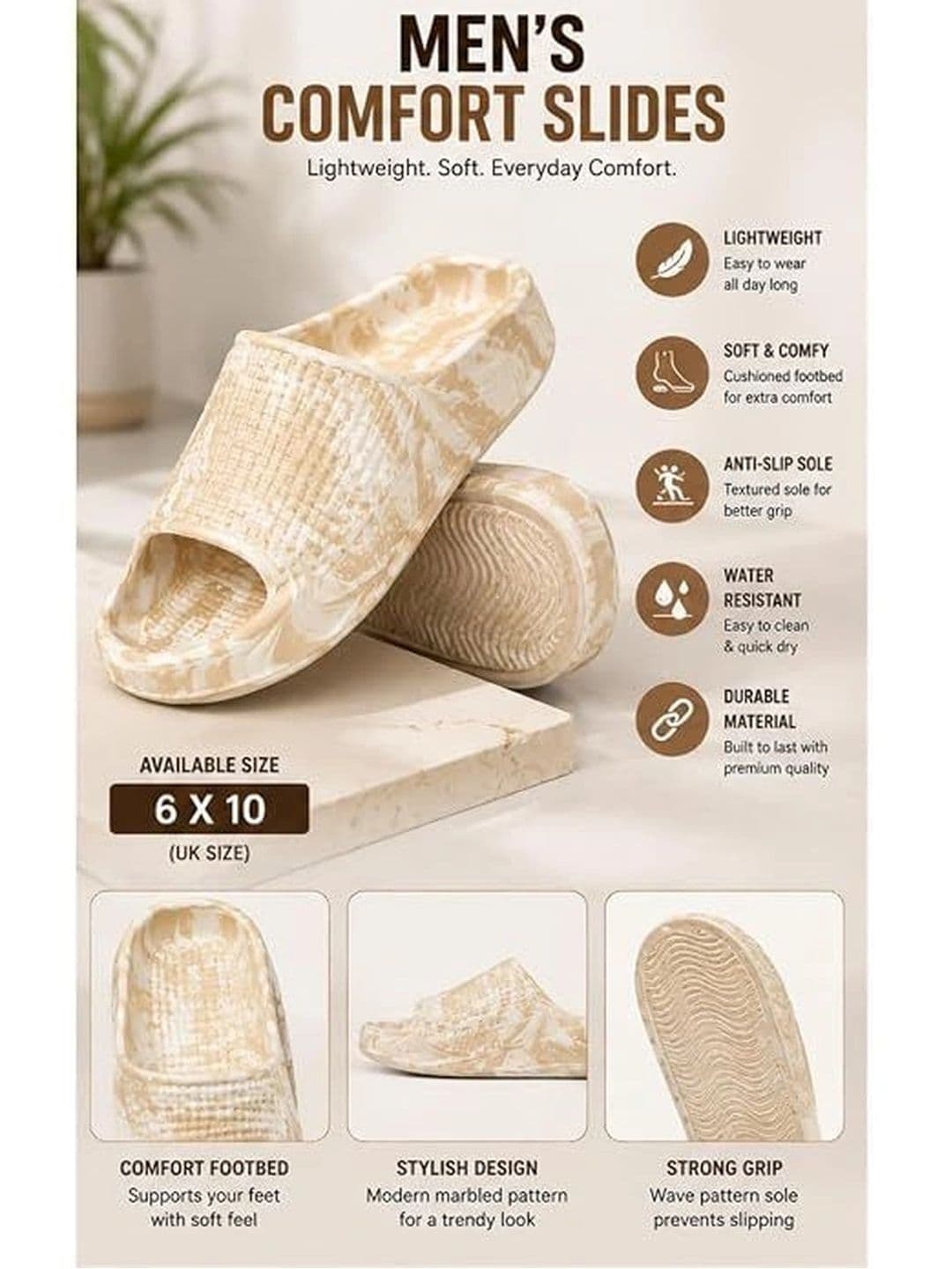 SHOP 24 CARE Men Rubber Sliders thumbnail 2