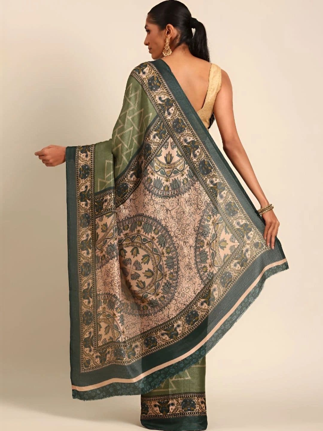 Taashi Tussar Saree thumbnail 3