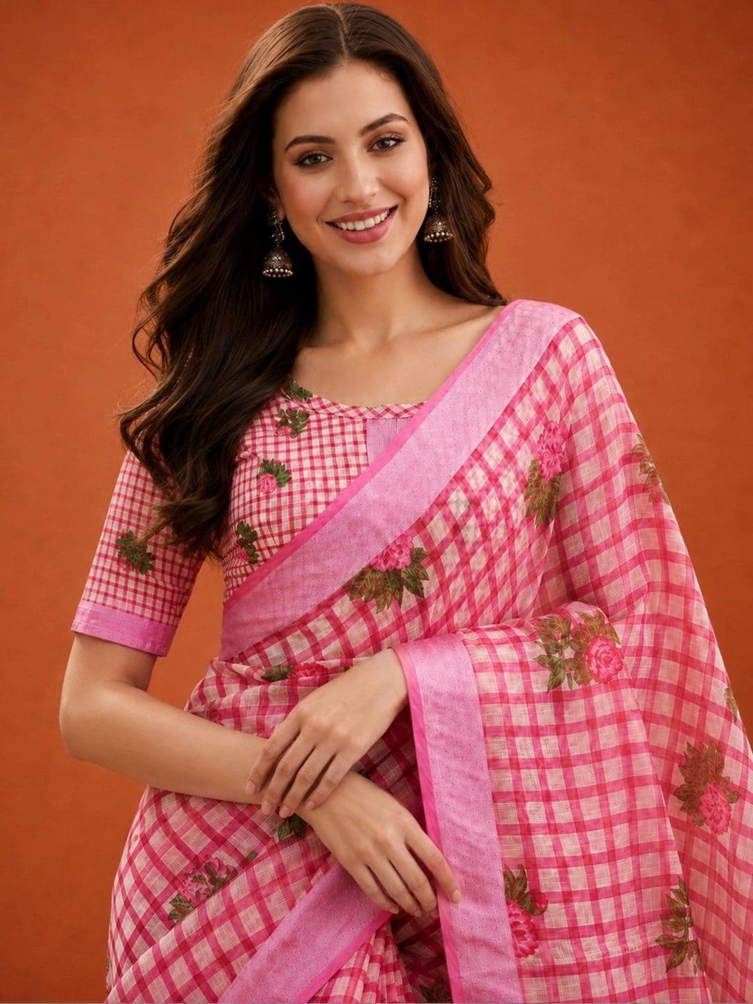 Suha Floral Silk Blend Saree thumbnail 4