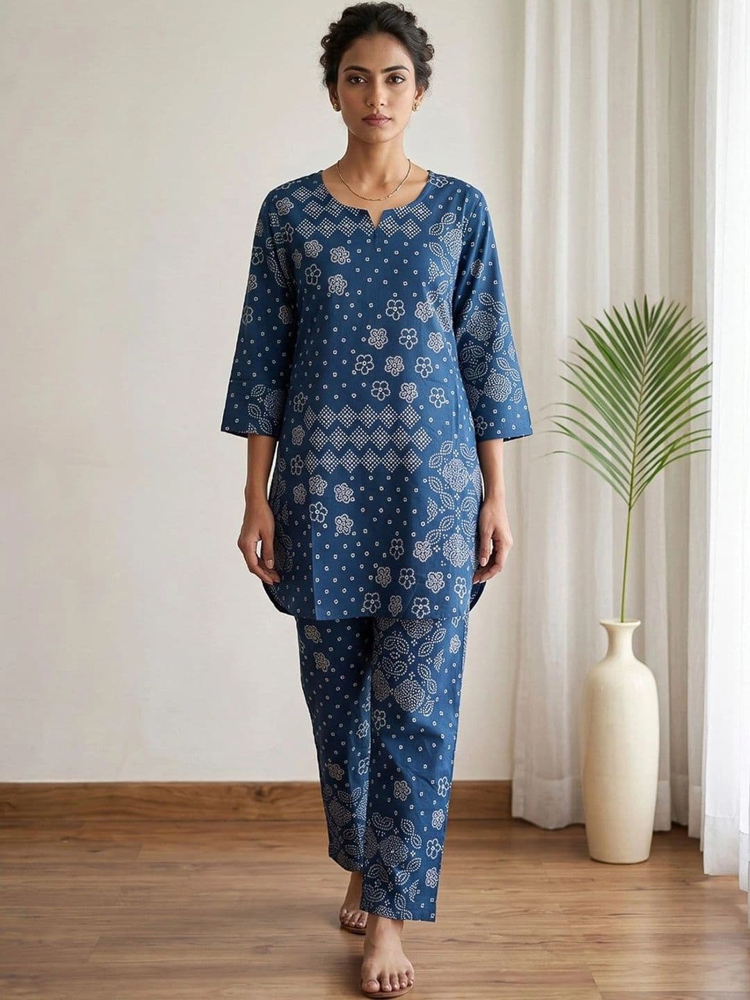 Meena Bazaar Women Ethnic Motifs Printed Regular Kurta with Trousers - view 1