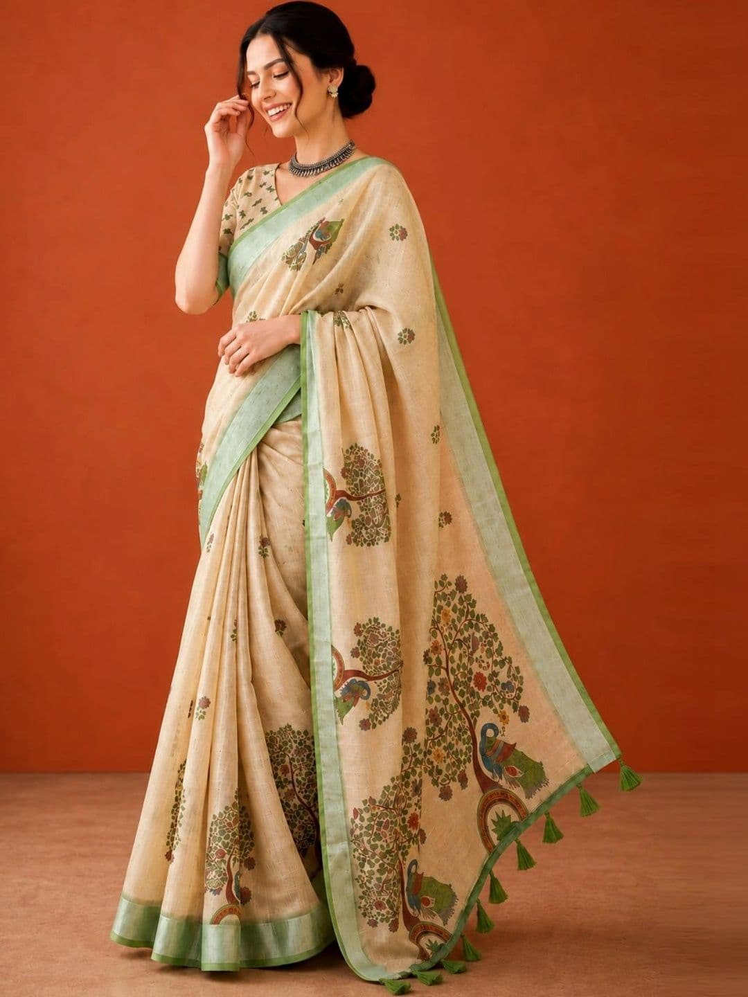 Suha Silk Blend Saree thumbnail 5
