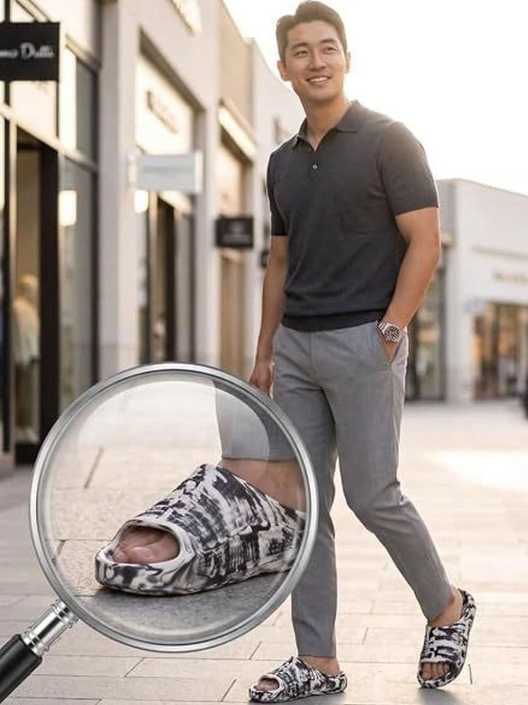 SHOP 24 CARE Men Printed Rubber Sliders thumbnail 5