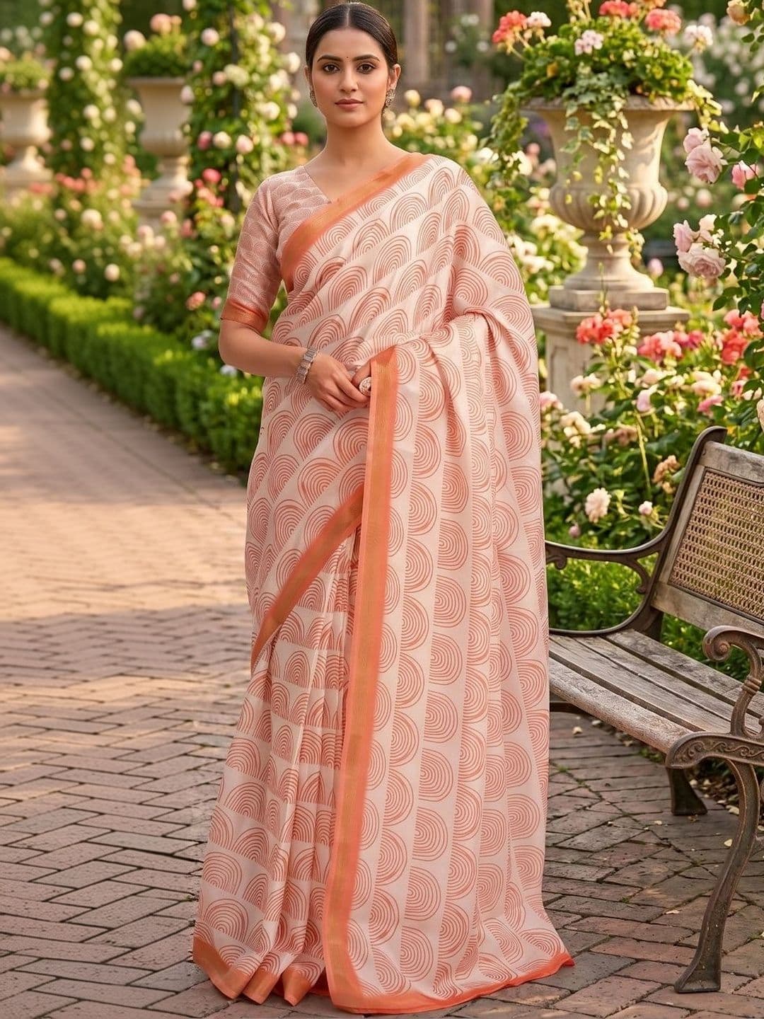 BORAD FASHION Designer Chanderi Saree - view 1