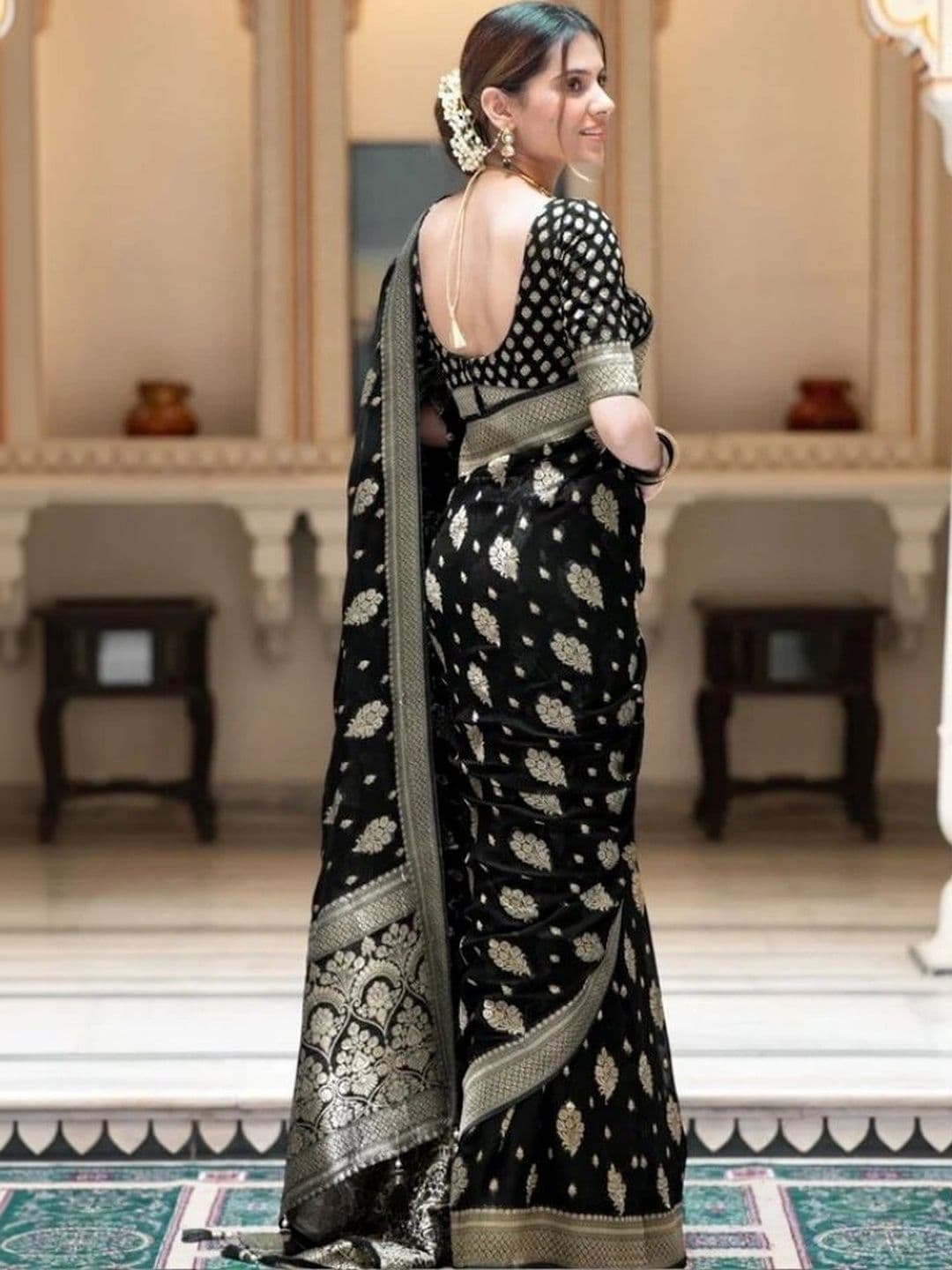 revika Woven Design Zari Art Silk Designer Kanjeevaram Saree thumbnail 2