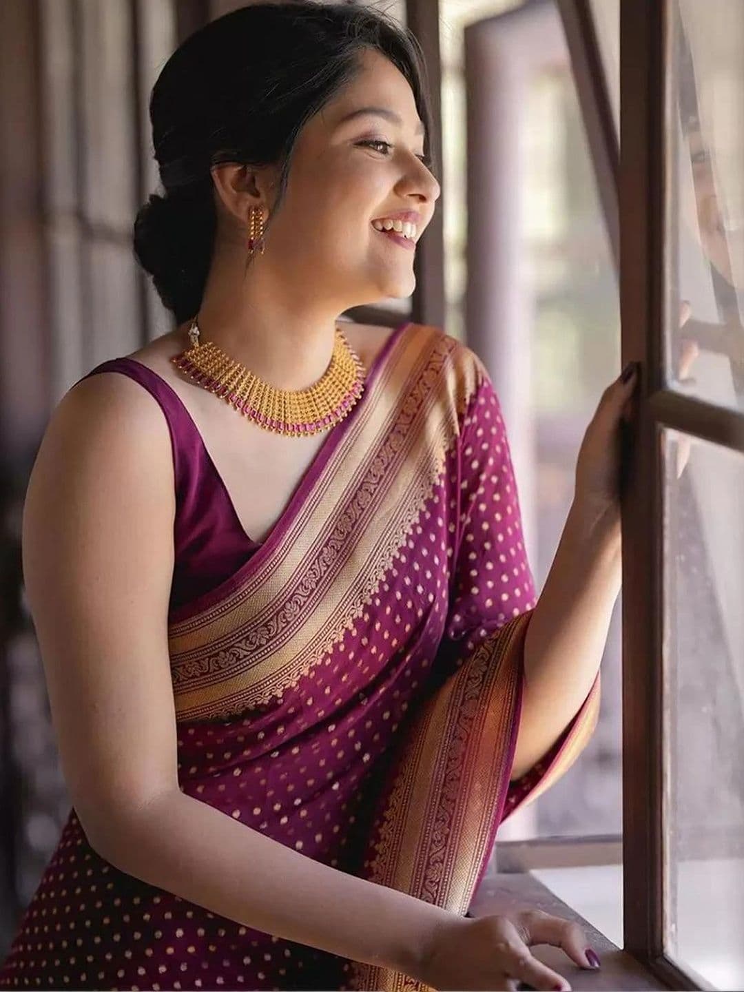 revika Woven Design Zari Art Silk Designer Kanjeevaram Saree thumbnail 4