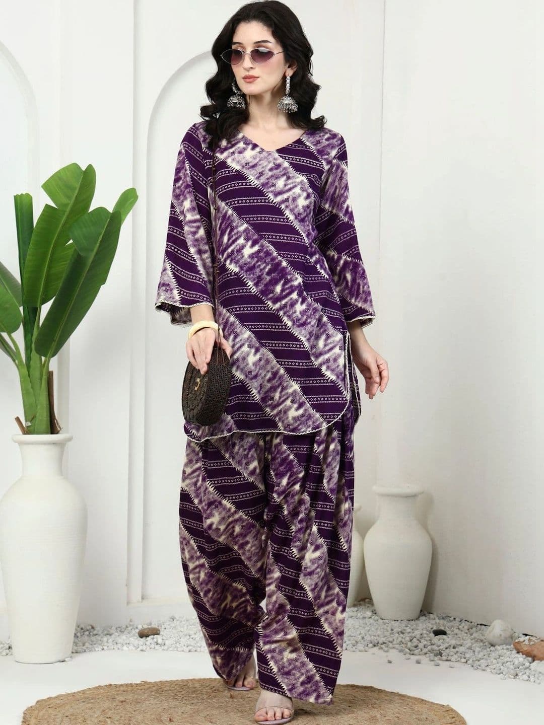 KALINI Women Printed Regular Kurta with Farshi salwar - view 1