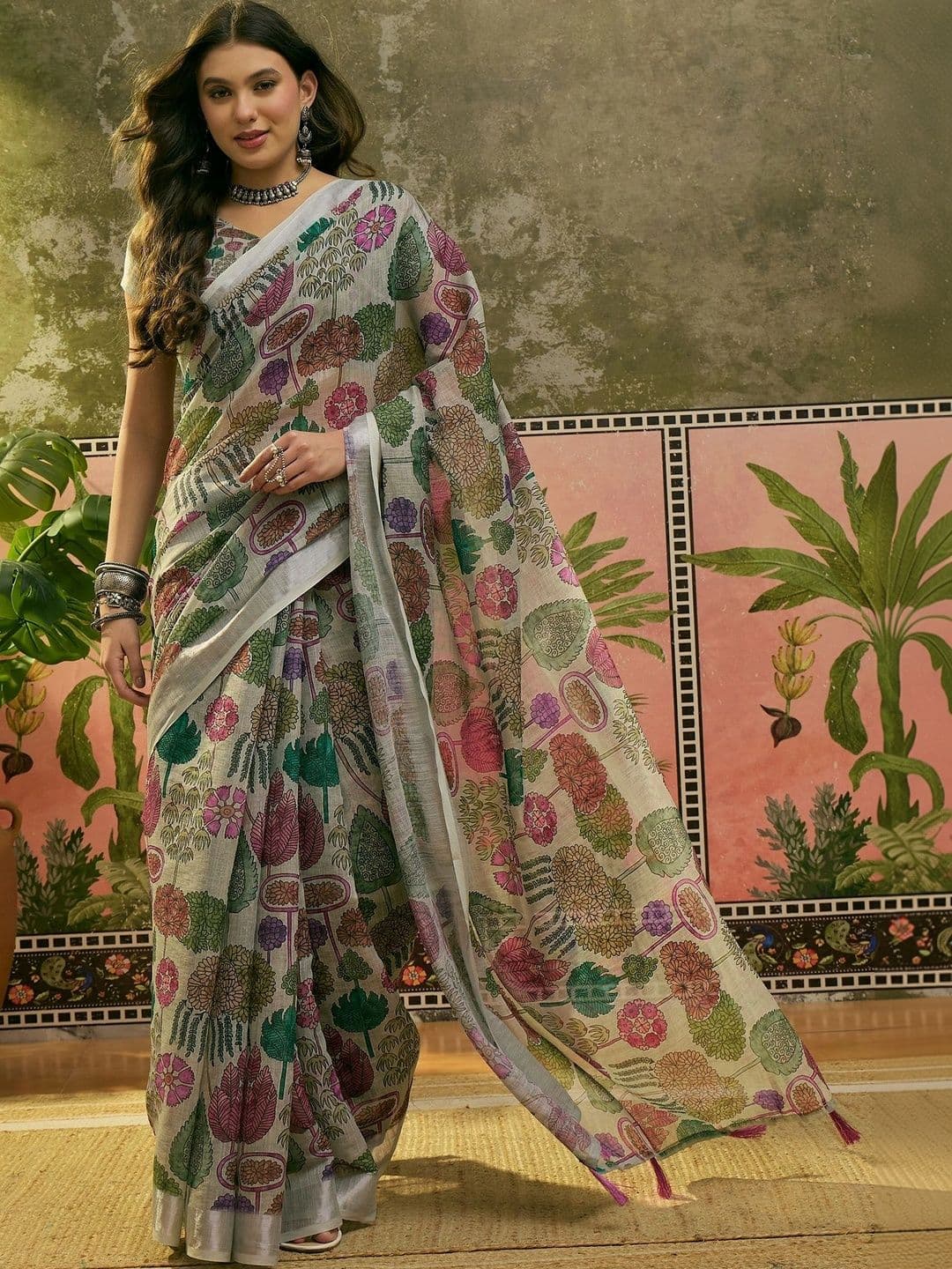 Suha Floral Saree - view 1
