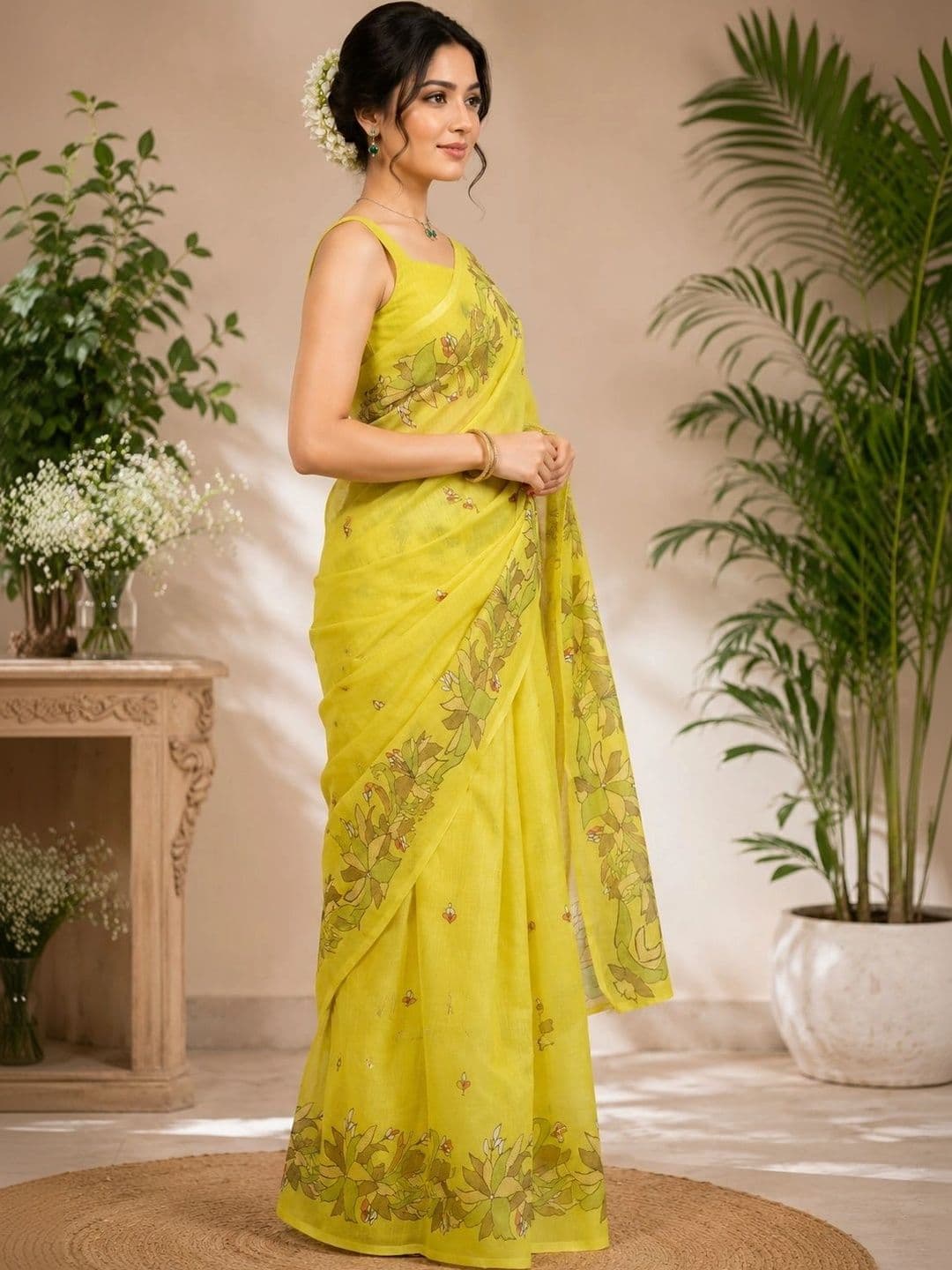 BORAD FASHION Floral Designer Chanderi Saree thumbnail 4